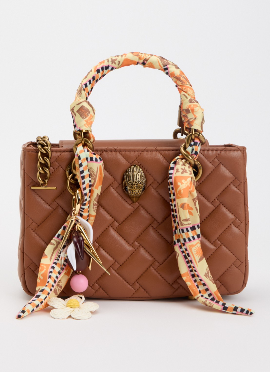 Kurt Geiger Kensington Square handtas met afneembare schouderriem - voorkant 4 roestbruin