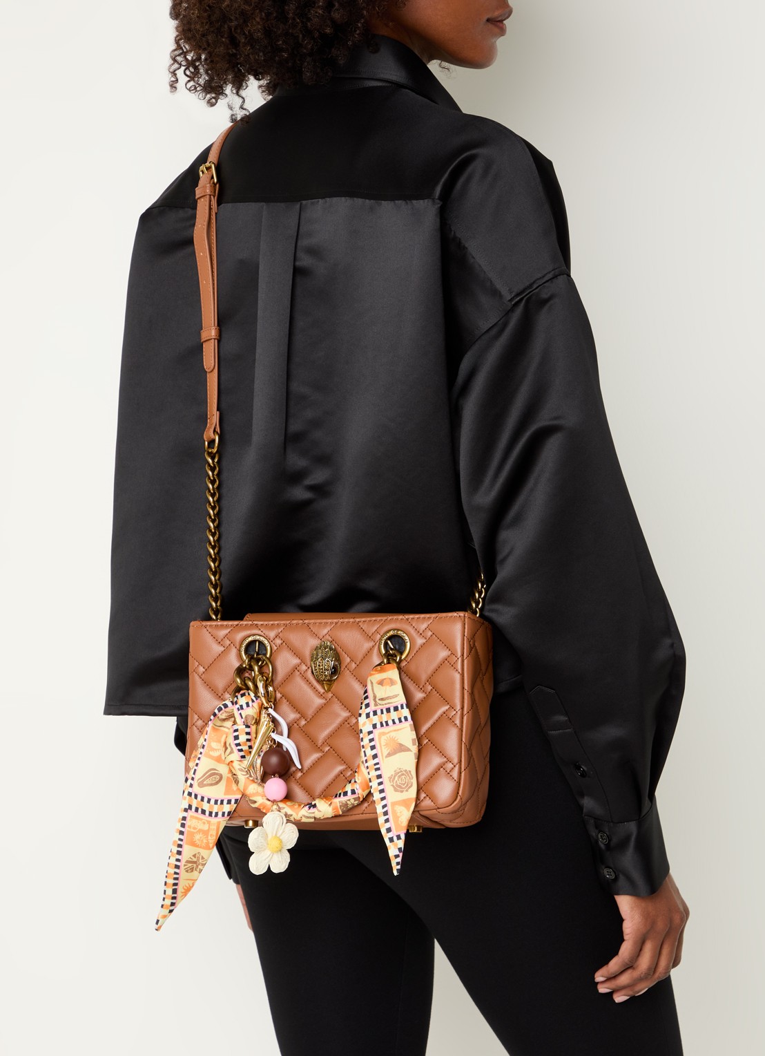 Kurt Geiger Kensington Square handtas met afneembare schouderriem - voorkant 5 roestbruin