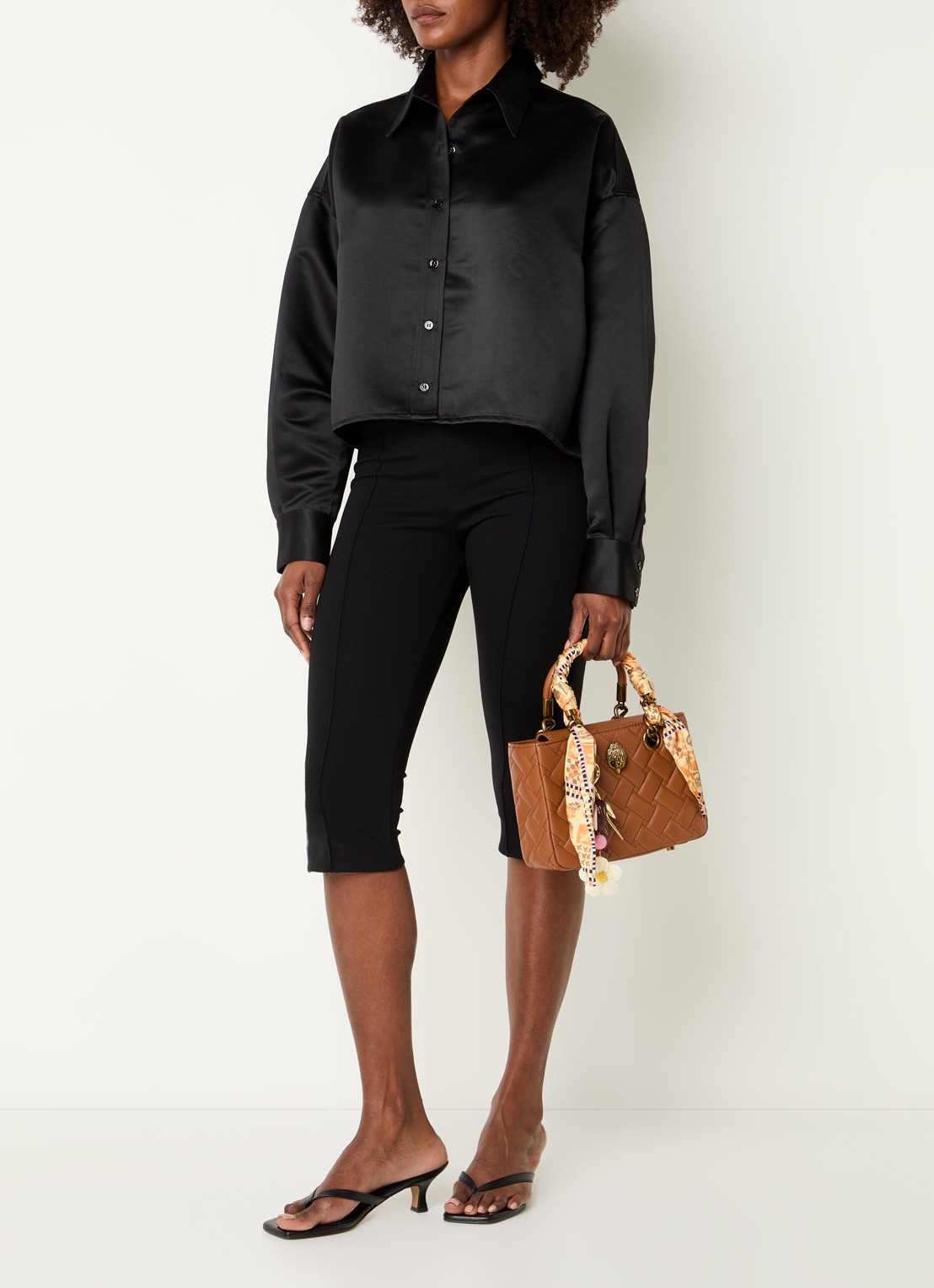 Kurt Geiger Kensington Square handtas met afneembare schouderriem - voorkant 6 roestbruin
