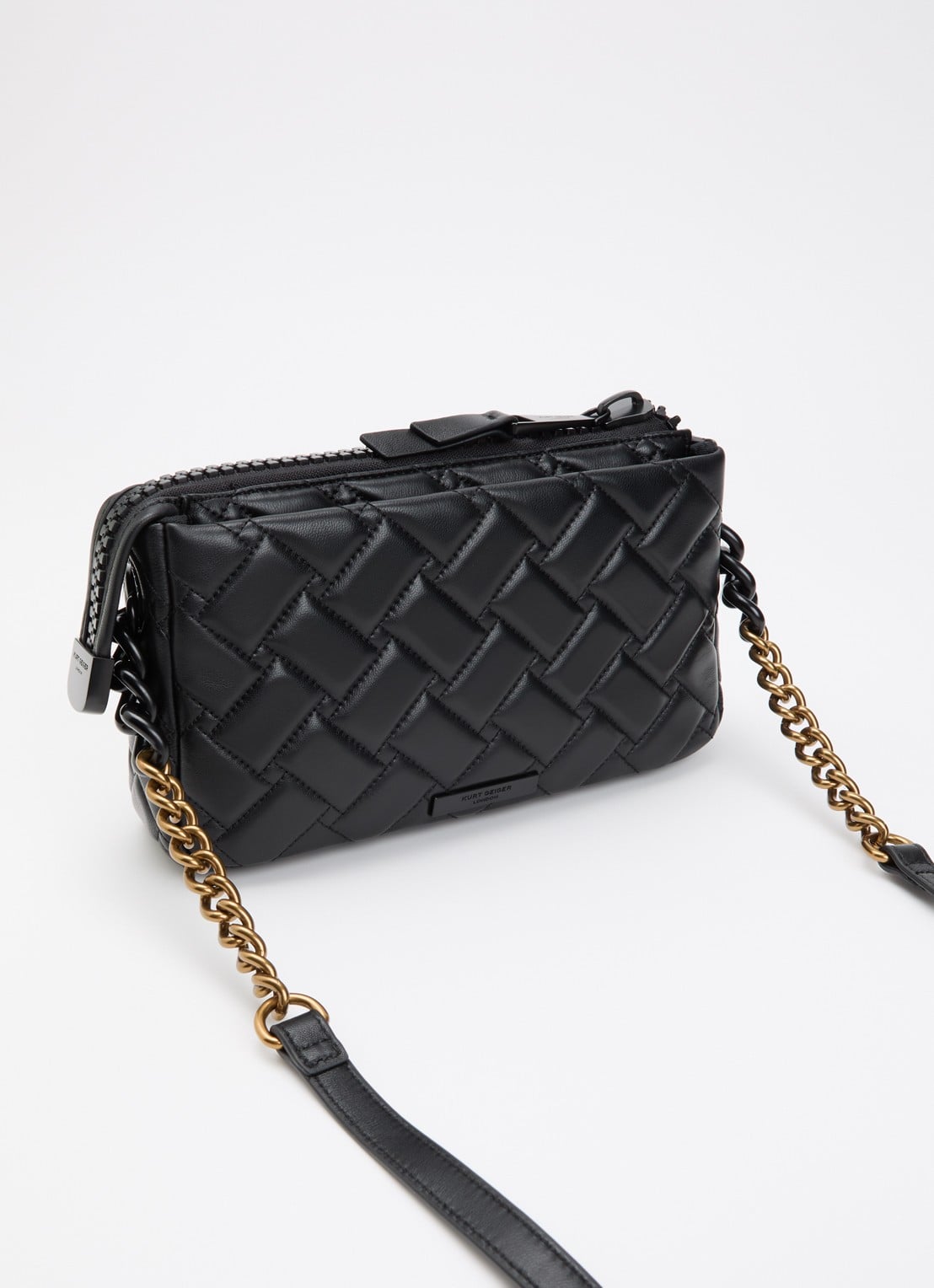 Kurt Geiger Kensington Xbody schoudertas van leer - achterkant 2 zwart