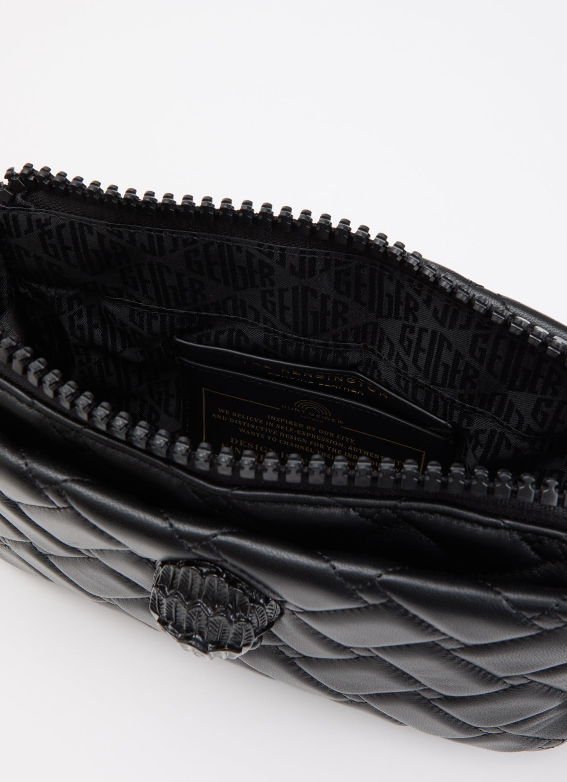 Kurt Geiger Kensington Xbody schoudertas van leer - detail 3 zwart