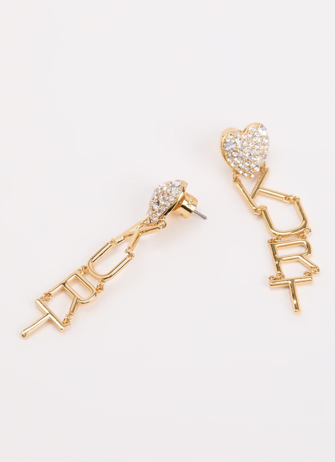 Kurt Geiger Kurt Heart Linear oorstekers met kristal - detail goud