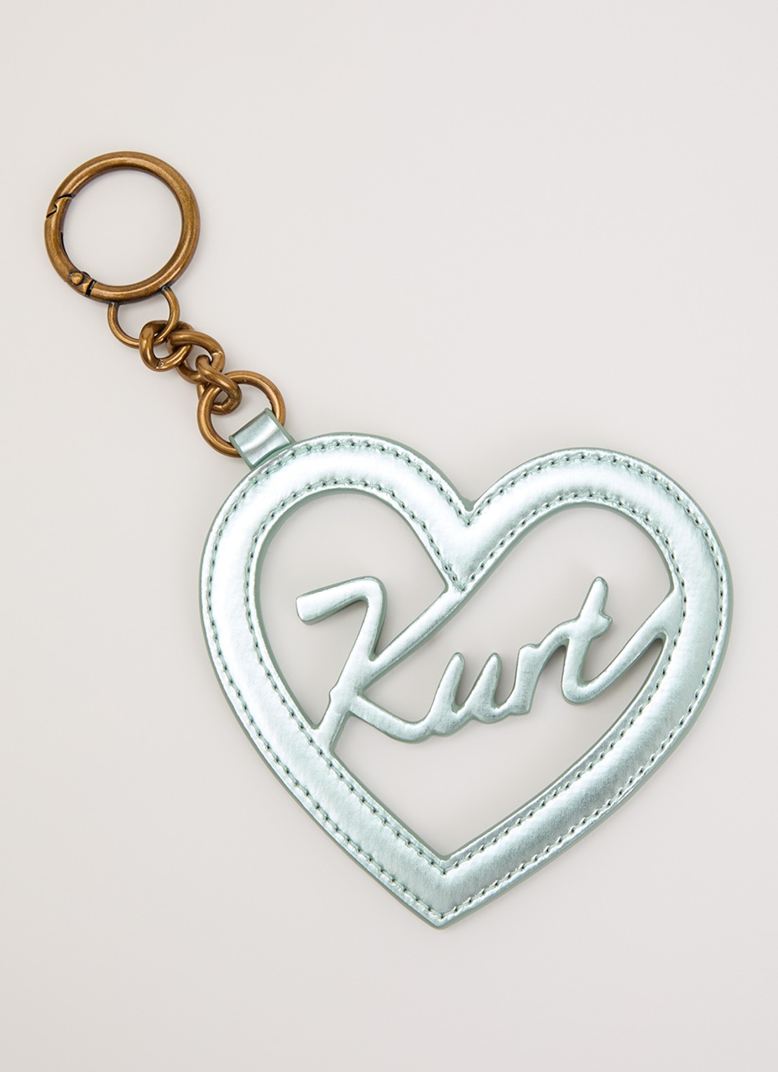 Kurt Geiger Kurt Heart tasbedel met metallic finish - voorkant lichtgroen