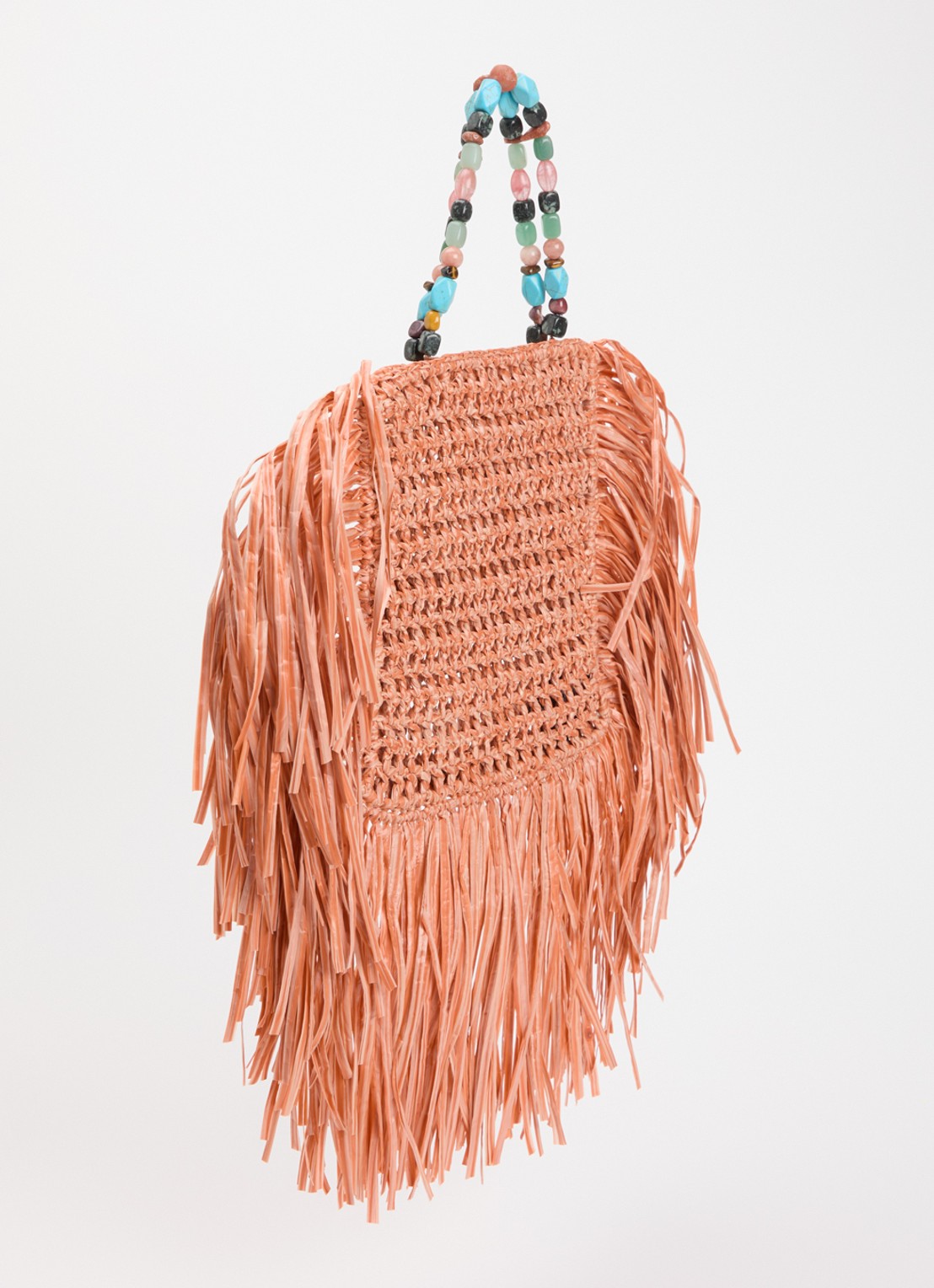 Kurt Geiger Kurt Mini handtas met franjes - achterkant 3 oranje
