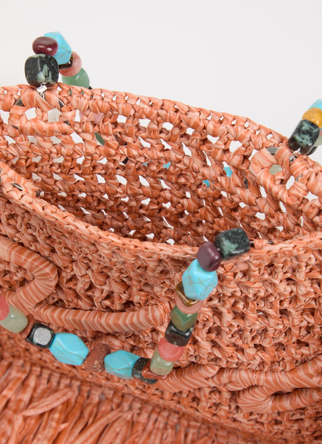 Kurt Geiger Kurt Mini handtas met franjes - detail 4 oranje