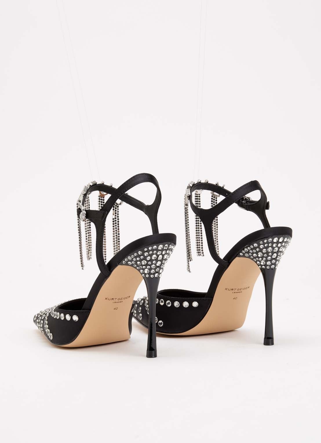 Kurt Geiger Kurt sandalette met strass - achterkant 5 zwart