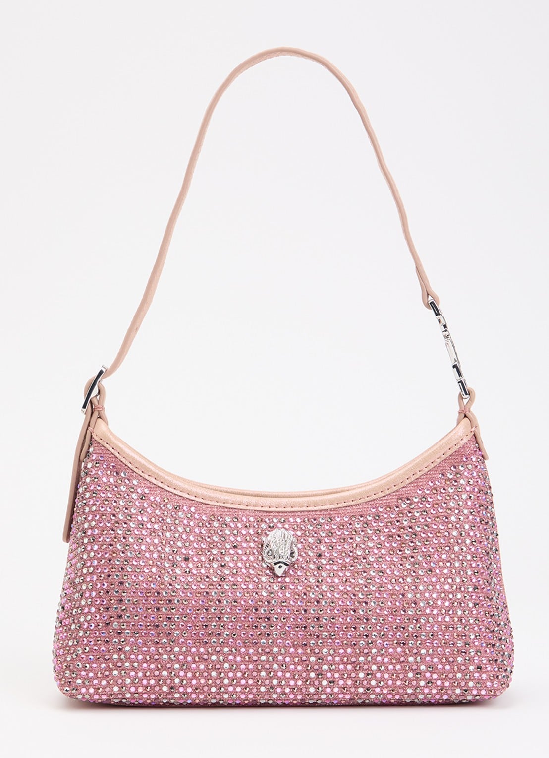Kurt Geiger Kurt Sling schoudertas met strass en verstelbare schouderriem - voorkant roze