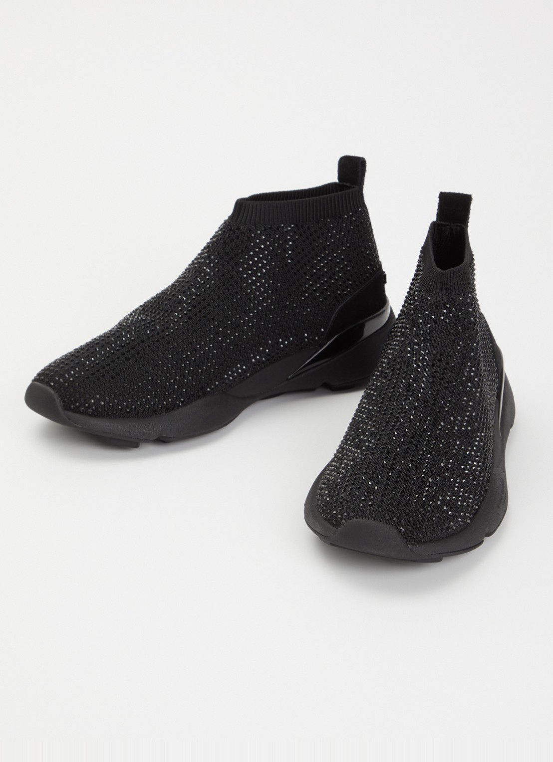 Kurt Geiger Kurt sneaker met gebreid bovenwerk en strass - detail 3 zwart