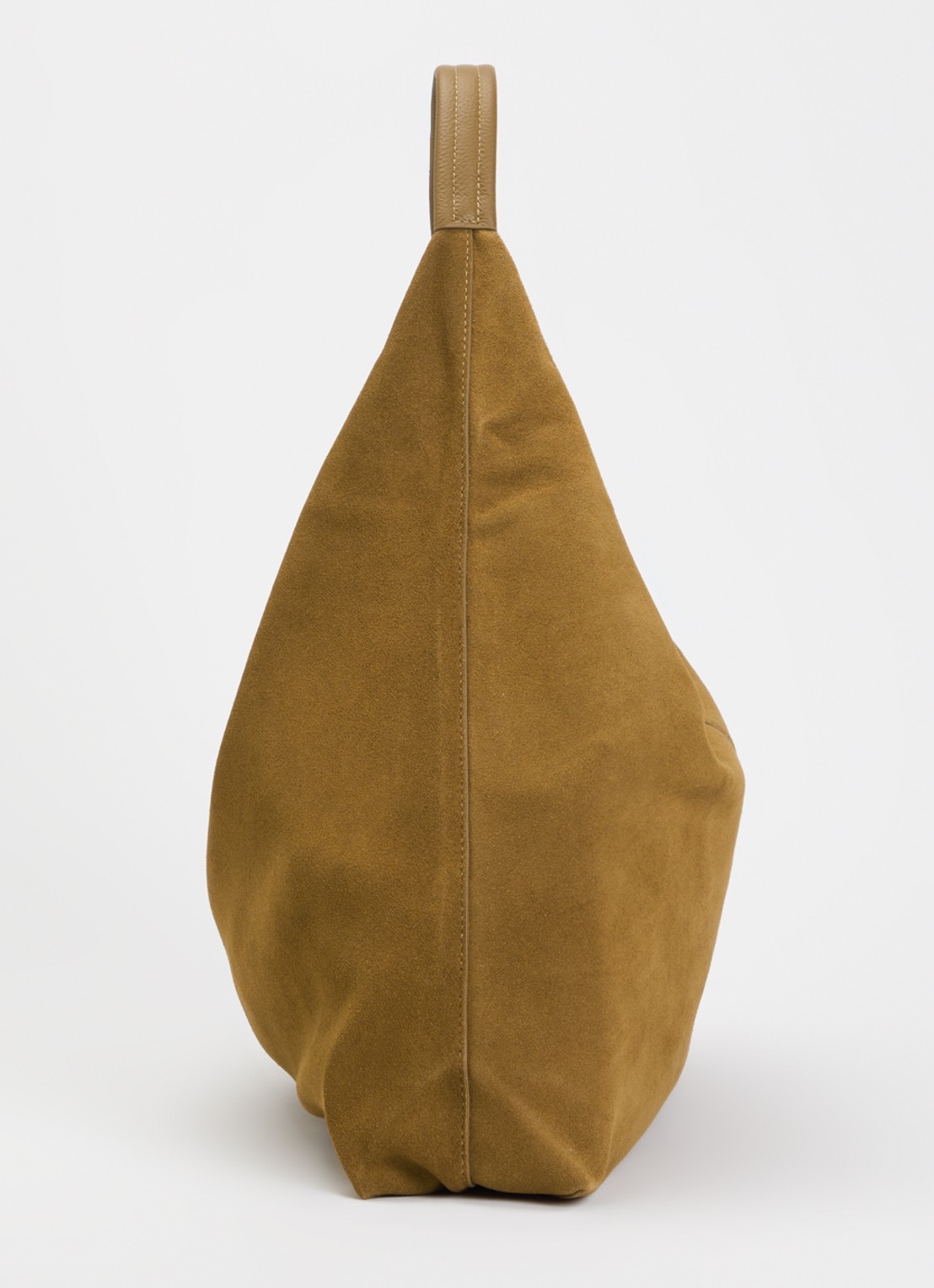 Kurt Geiger Large Chelsea Slouch schoudertas van suède - detail 2 cognac