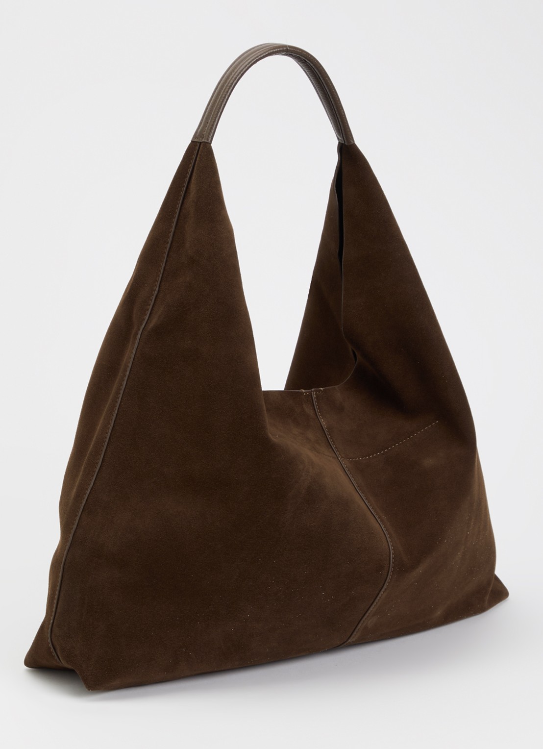 Kurt Geiger Large Chelsea Slouch schoudertas van suède - achterkant 5 donkerbruin