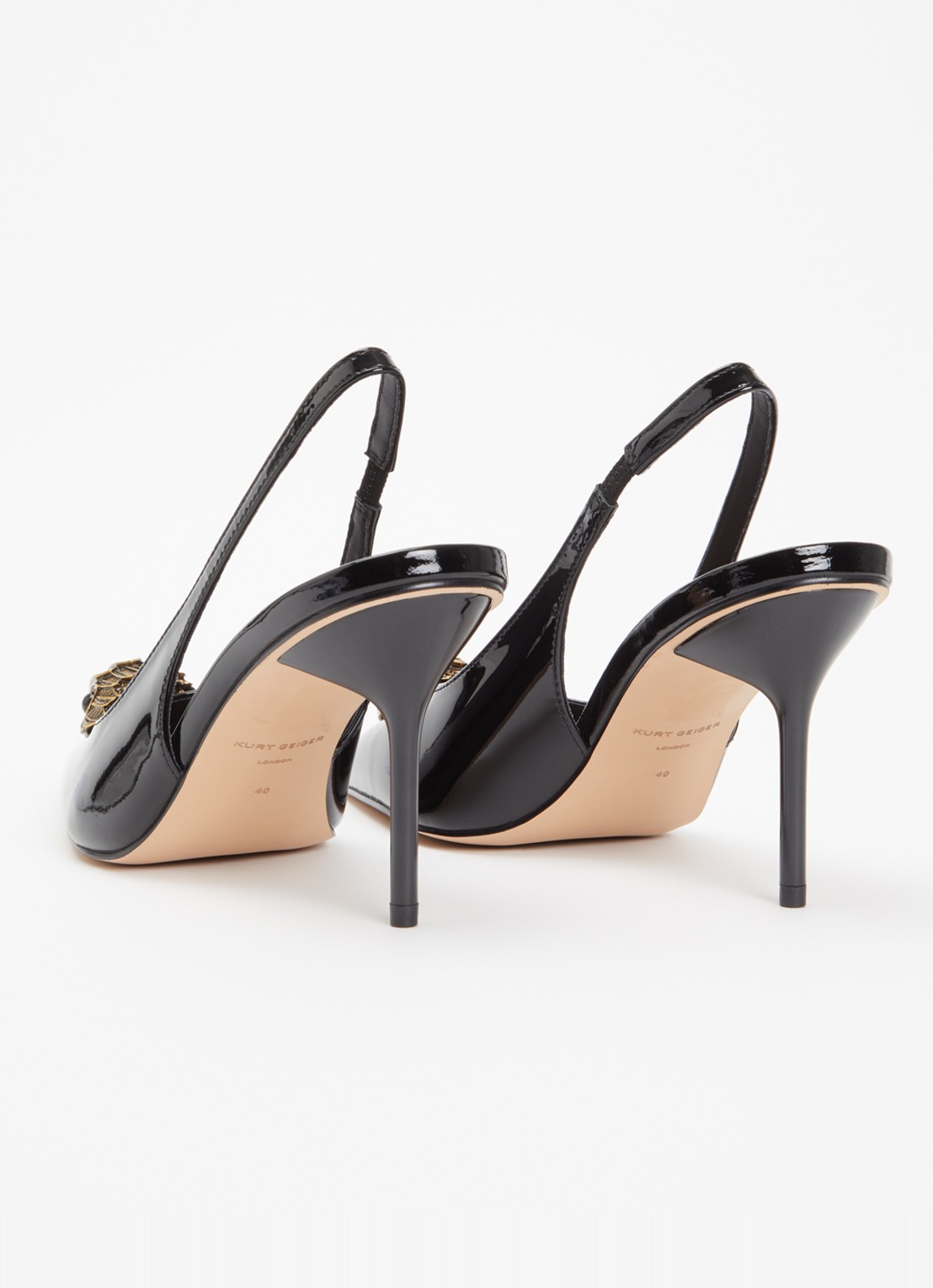 Kurt Geiger Large Eagle slingback van leer - achterkant 4 zwart