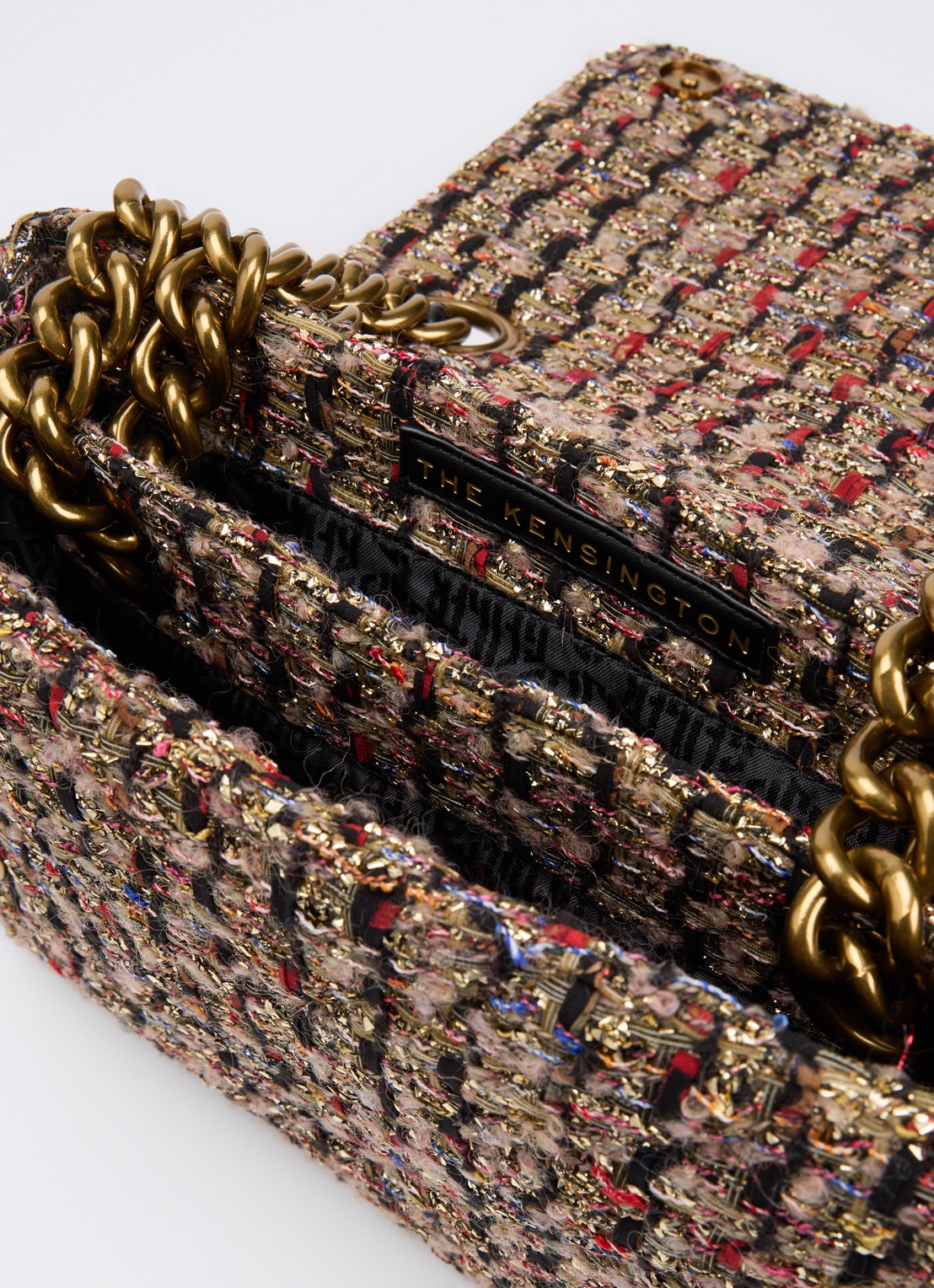 Kurt Geiger Large Kensington schoudertas met tweed-look - detail 4 goud