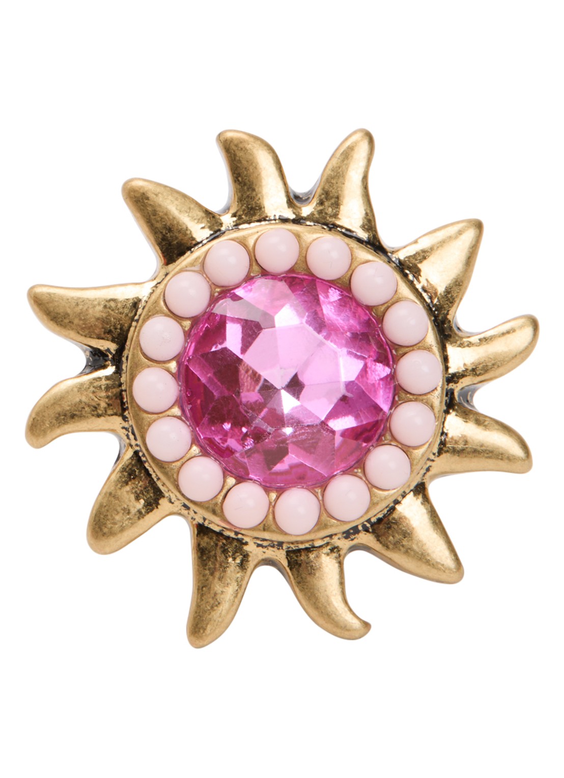 Kurt Geiger Large Sun ring met kristal - voorkant roze