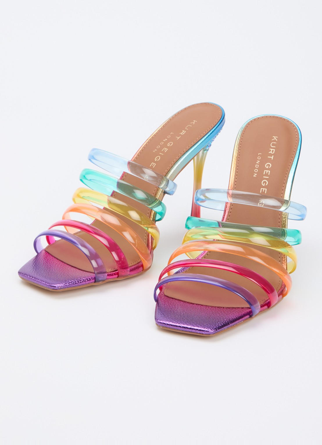 Kurt Geiger Maddison sandalette met metallic finish en strass - detail 2 paars