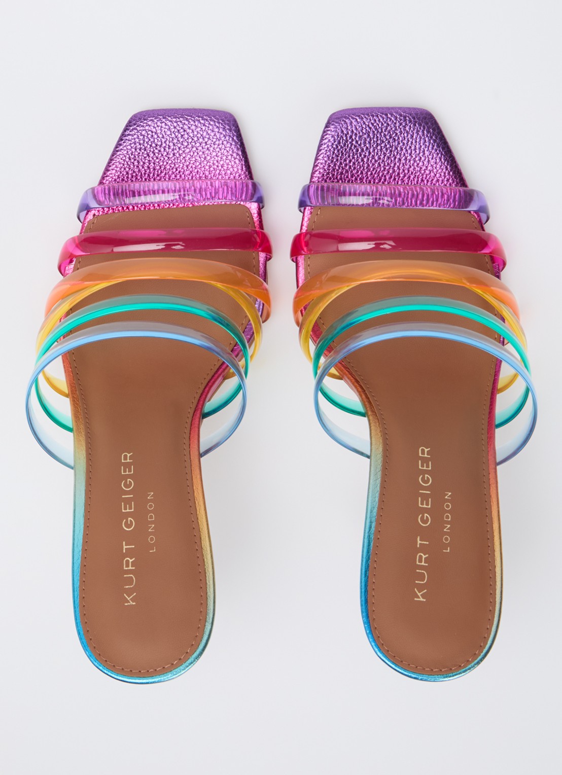 Kurt Geiger Maddison sandalette met metallic finish en strass - detail 3 paars
