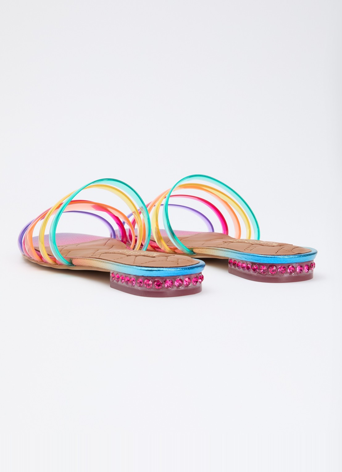 Kurt Geiger Maddison slipper met metallic finish en strass - achterkant 5 paars