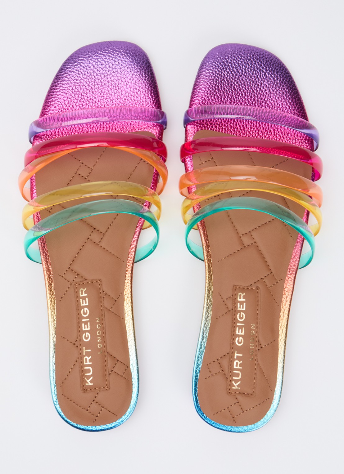 Kurt Geiger Maddison slipper met metallic finish en strass - detail 2 paars