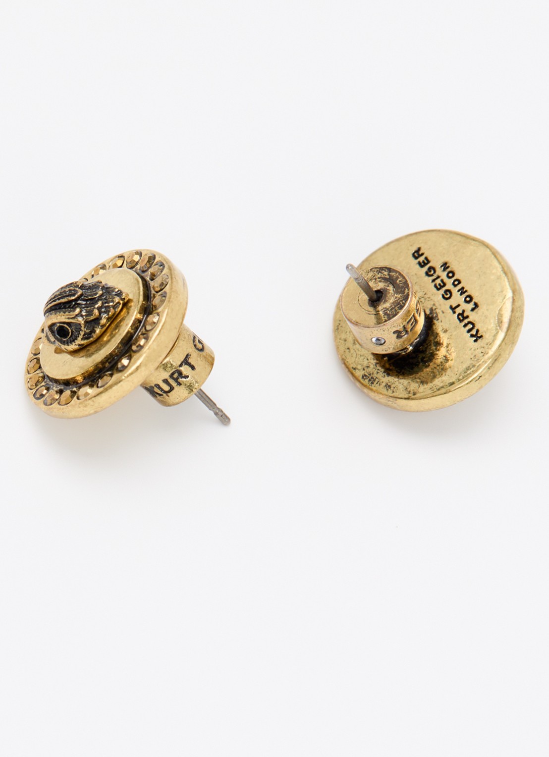 Kurt Geiger Mansion oorstekers met kristal - detail goud
