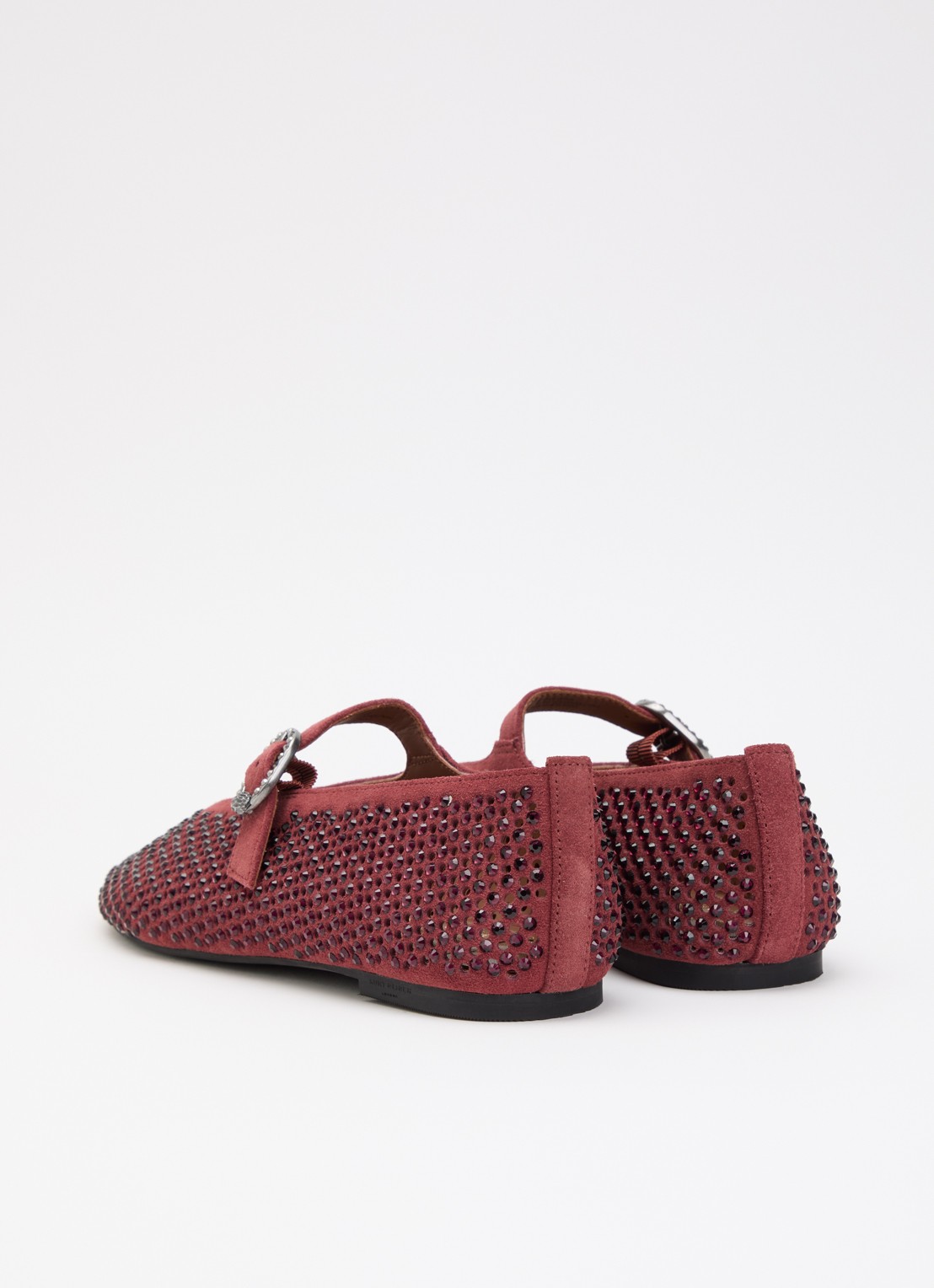 Kurt Geiger Mayfair ballerina met strass - achterkant 5 bordeauxrood