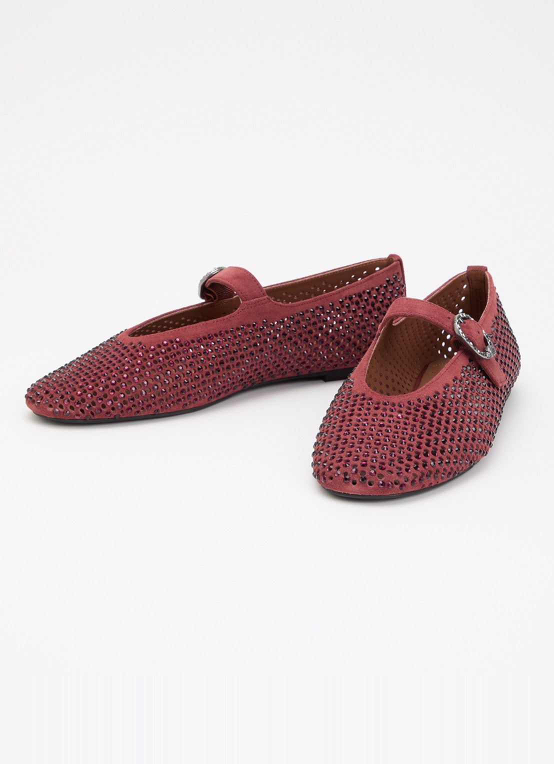 Kurt Geiger Mayfair ballerina met strass - detail 2 bordeauxrood