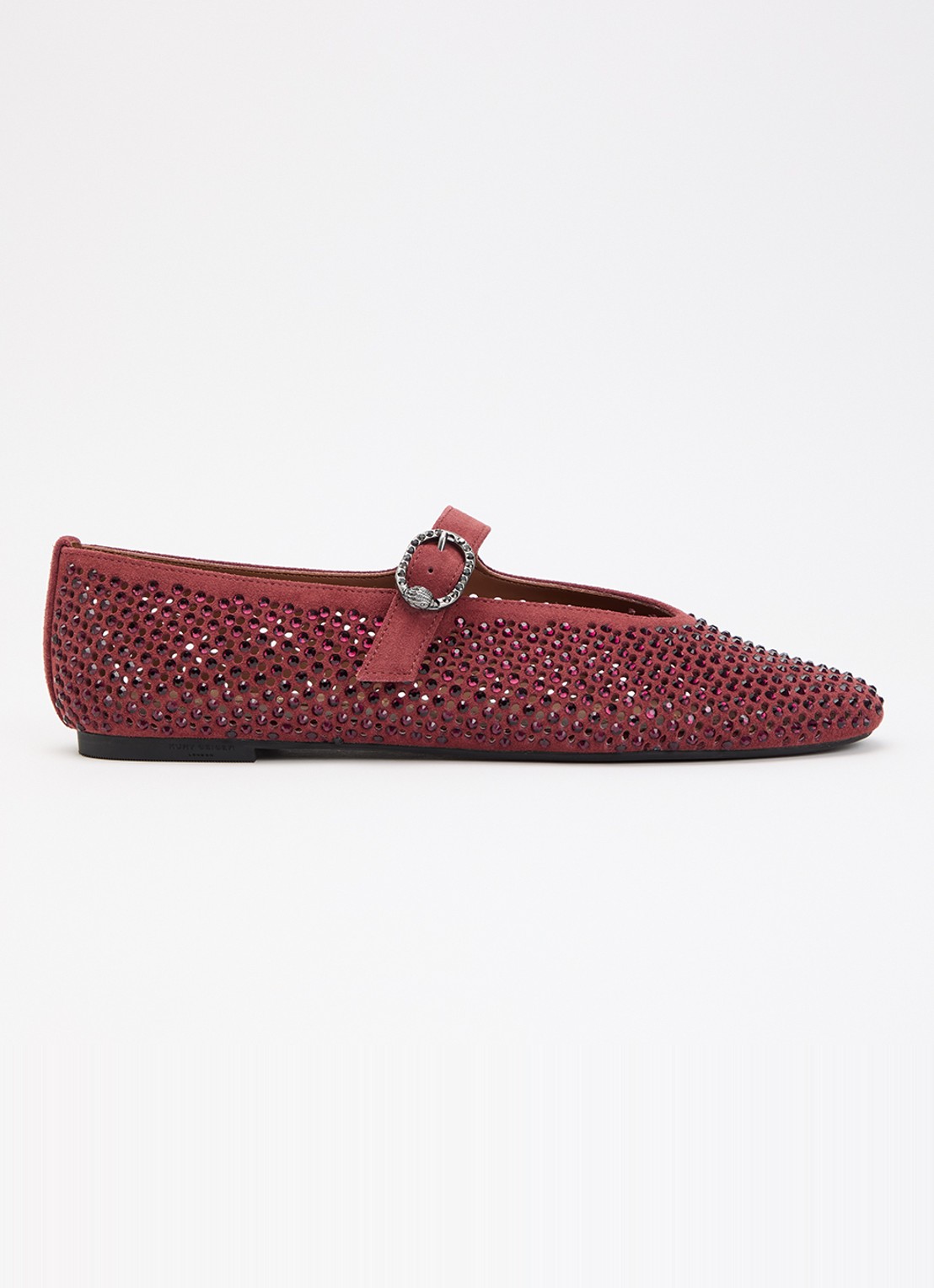 Kurt Geiger Mayfair ballerina met strass - voorkant bordeauxrood