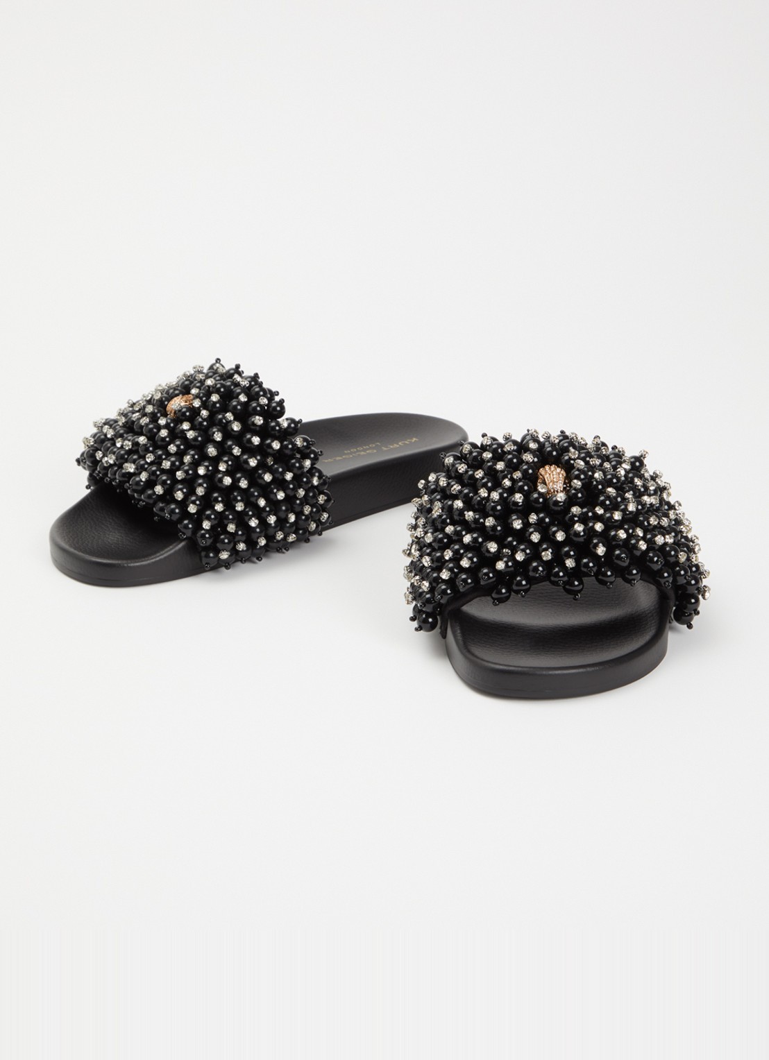 Kurt Geiger Meena Eagle slipper met strass - detail 2 zwart