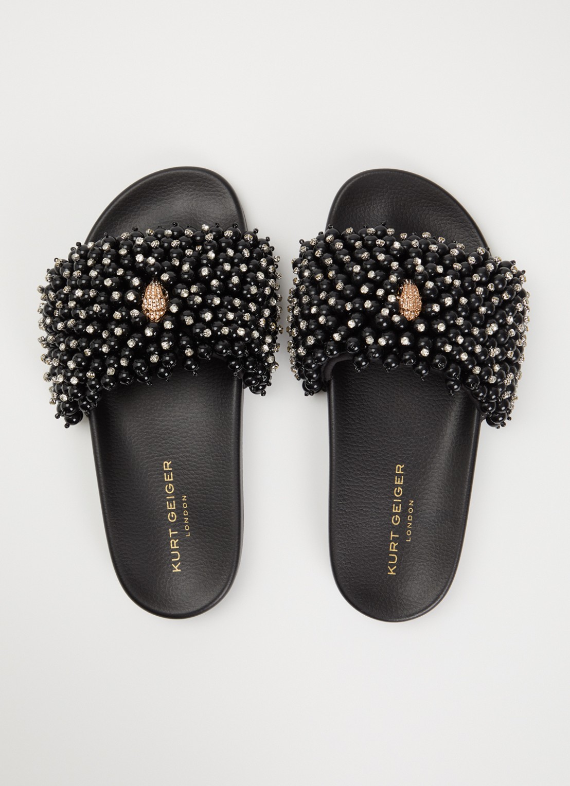 Kurt Geiger Meena Eagle slipper met strass - detail 3 zwart