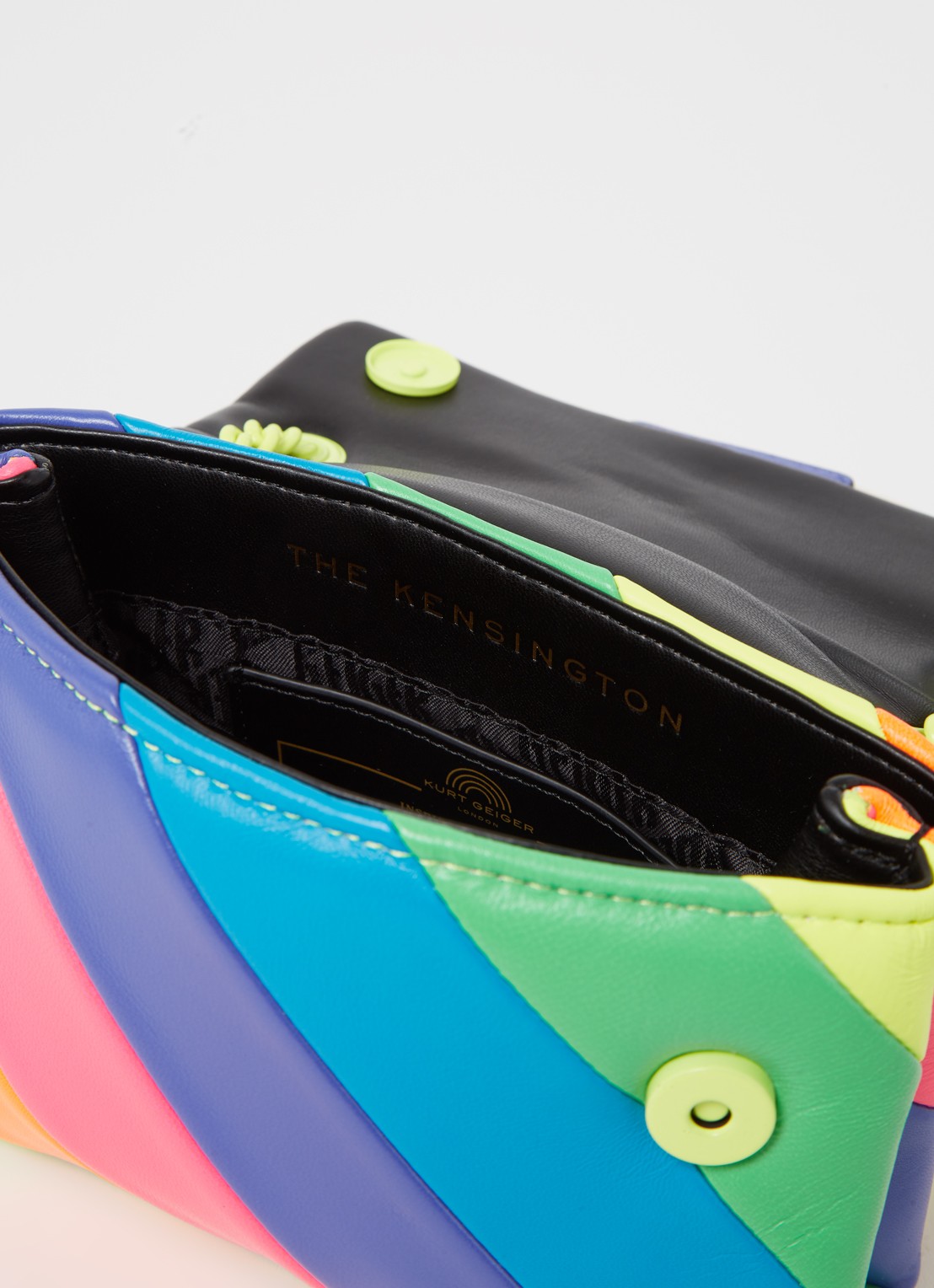 Kurt Geiger Mini Kensington crossbodytas van leer - detail multicolor