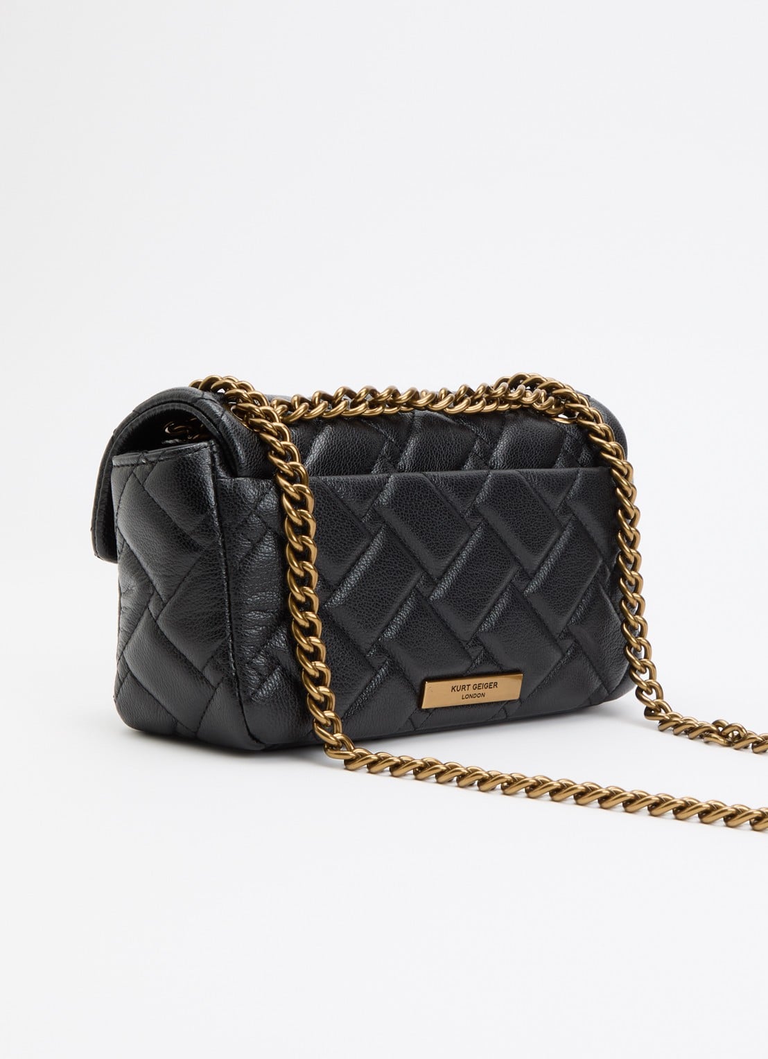 Kurt Geiger Mini Pimlico schoudertas van leer met afneembare schouderriem - achterkant 5 zwart