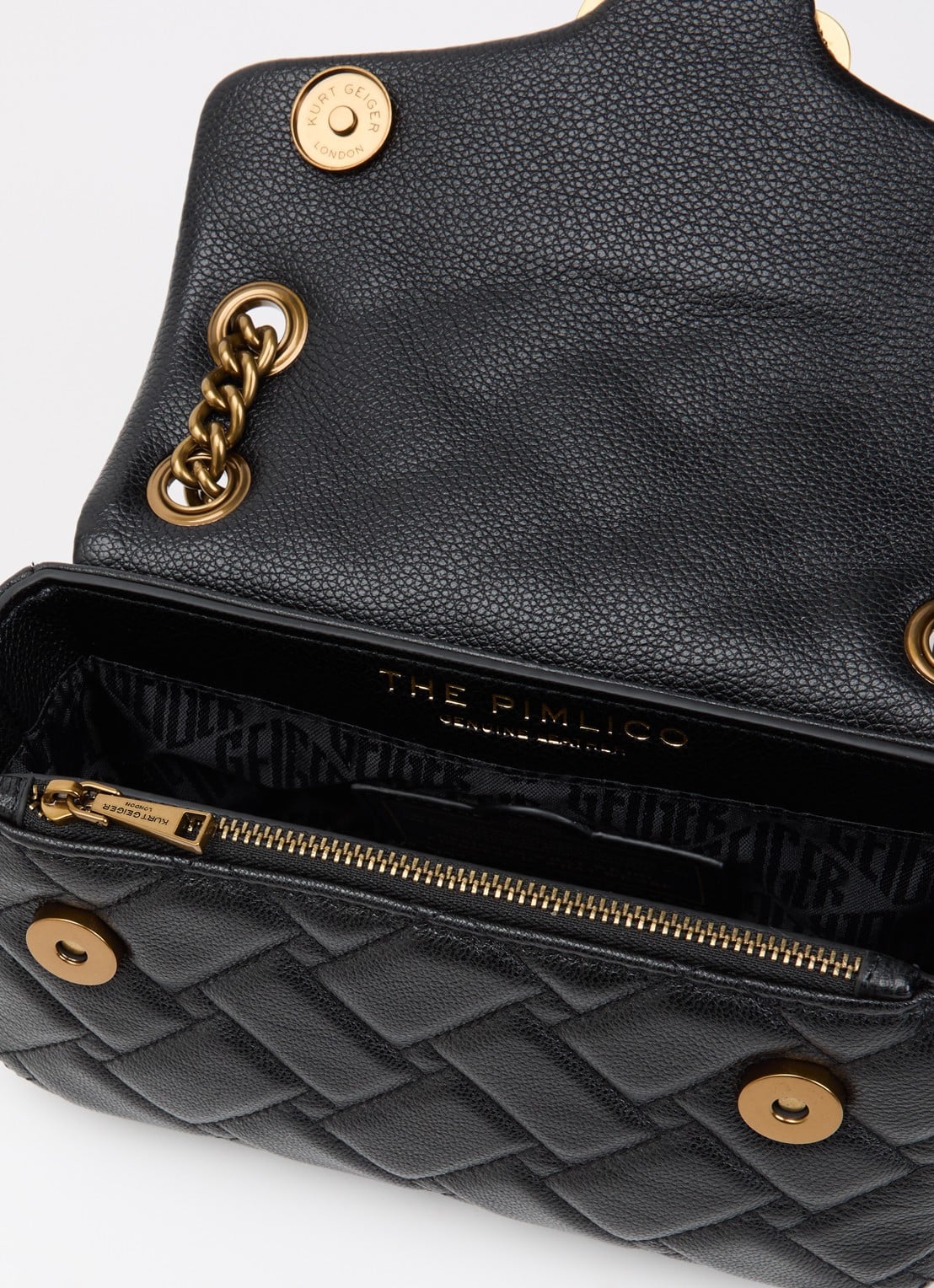 Kurt Geiger Mini Pimlico schoudertas van leer met afneembare schouderriem - detail 2 zwart