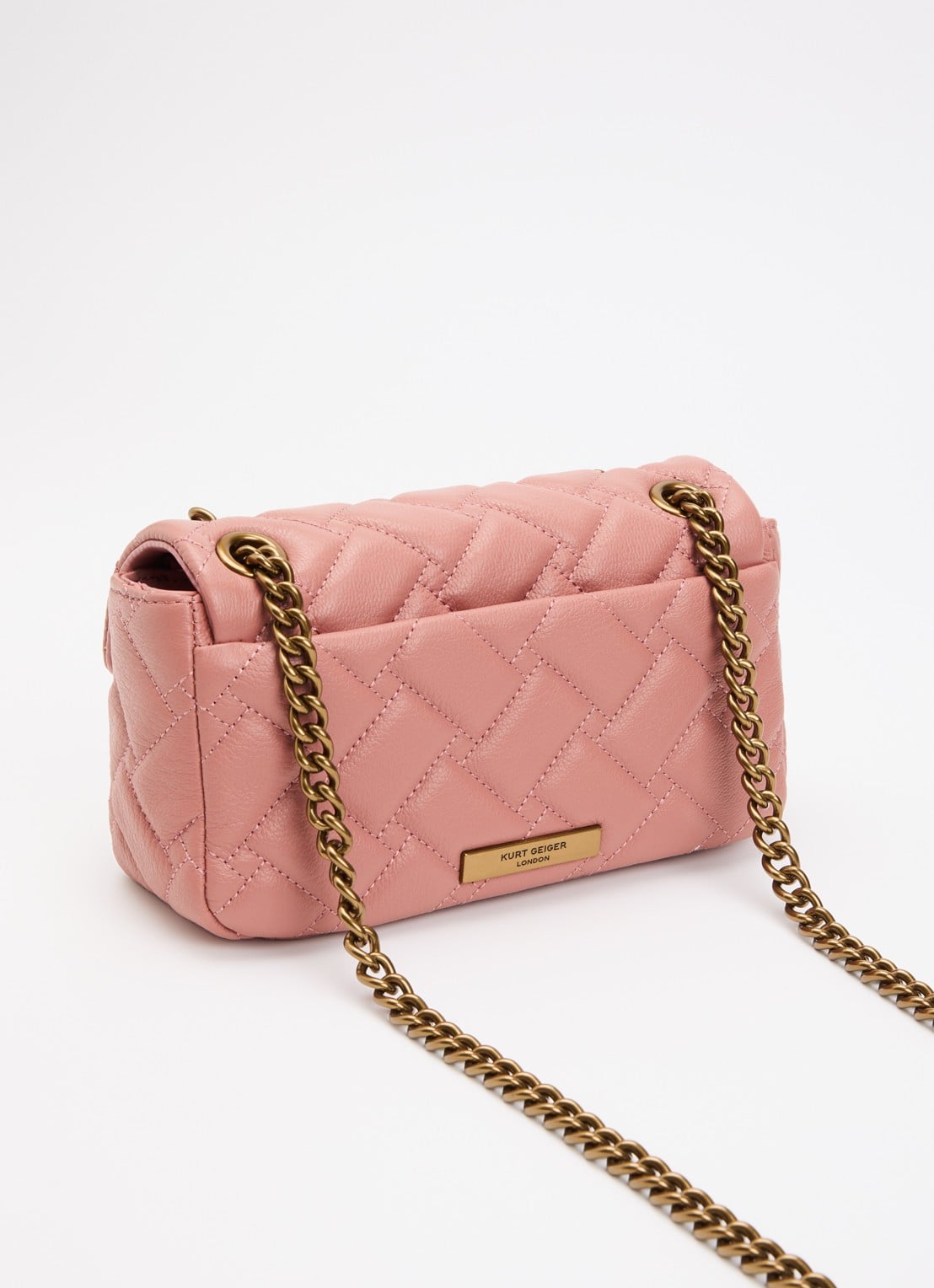 Kurt Geiger Mini Pimlico schoudertas van leer met afneembare schouderriem - achterkant 2 oudroze