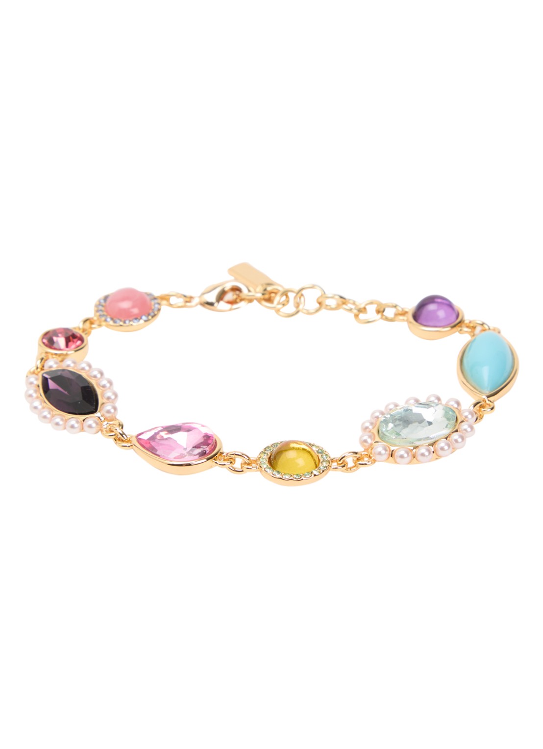 Kurt Geiger Mixed Gem armband met kristal - voorkant goud