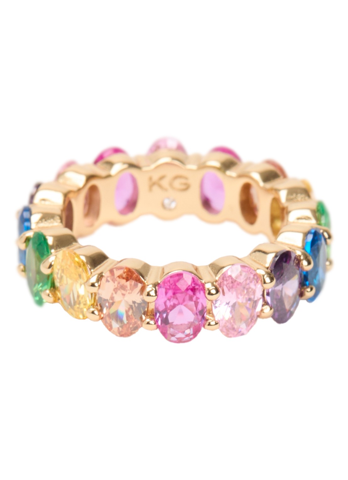Kurt Geiger Oval Mix ring met kristal - voorkant 3 multicolor