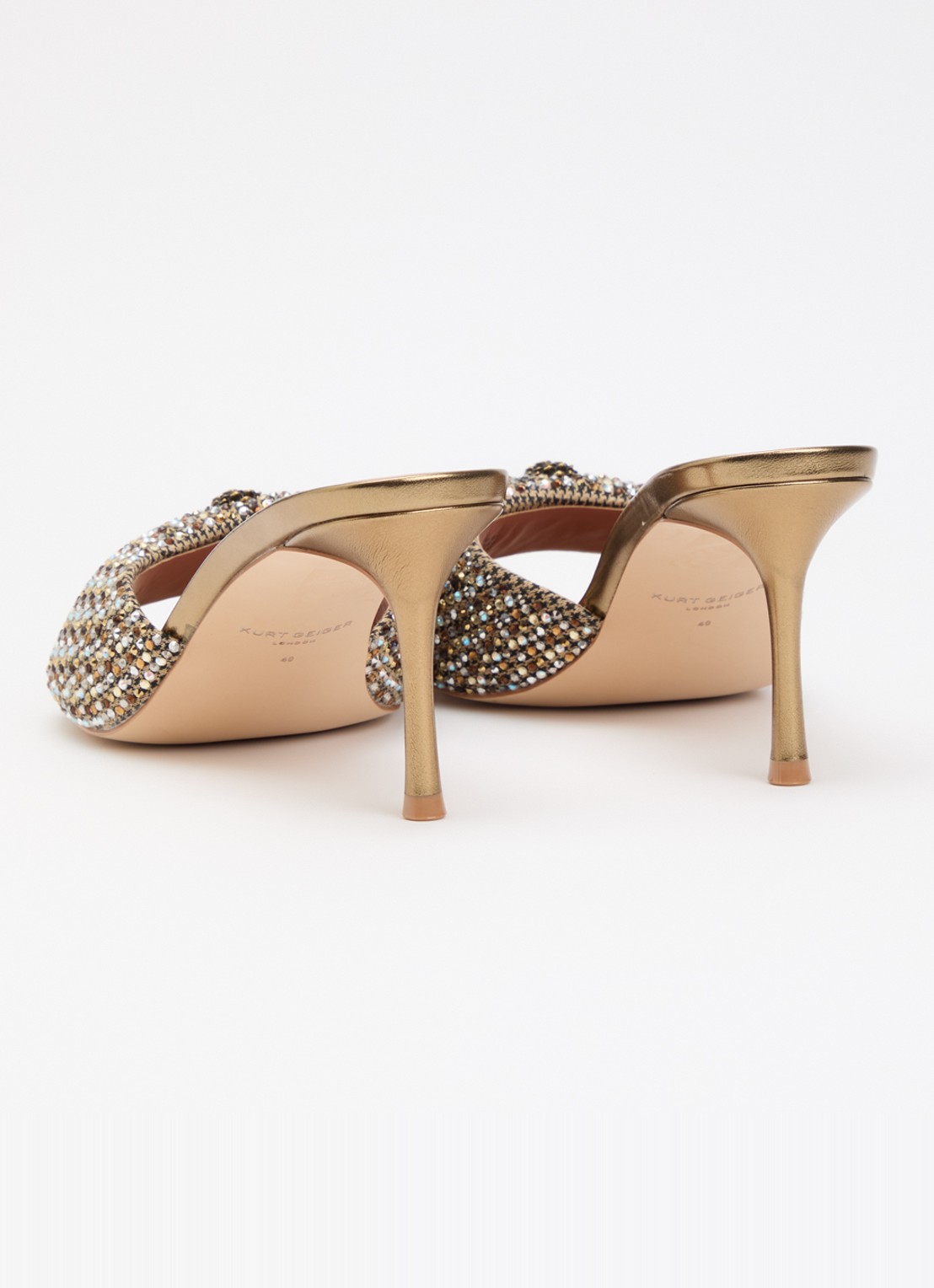 Kurt Geiger Oxford muiltje met strass - achterkant beige