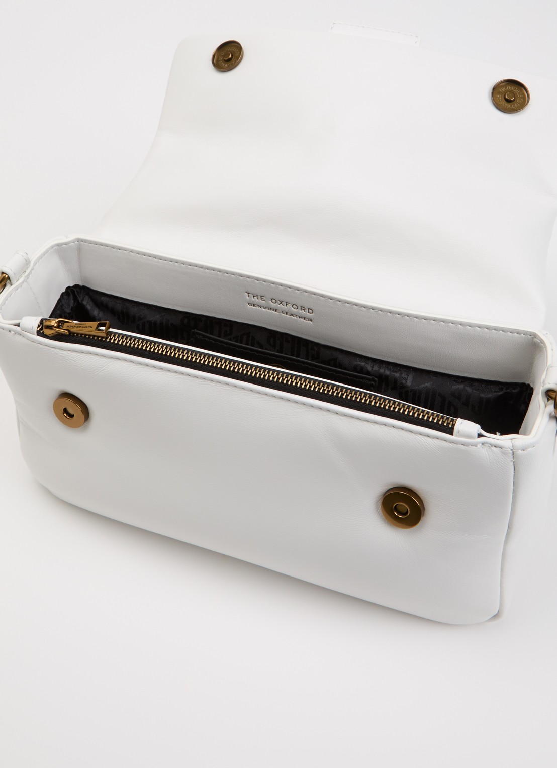 Kurt Geiger Oxford schoudertas van leer met afneembare schouderriem - detail wit