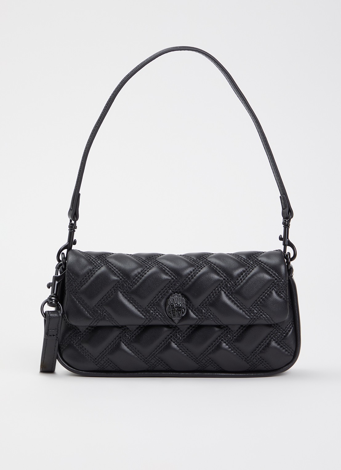 Kurt Geiger Pickle Drench schoudertas van quilted lamsleer - voorkant 2 zwart