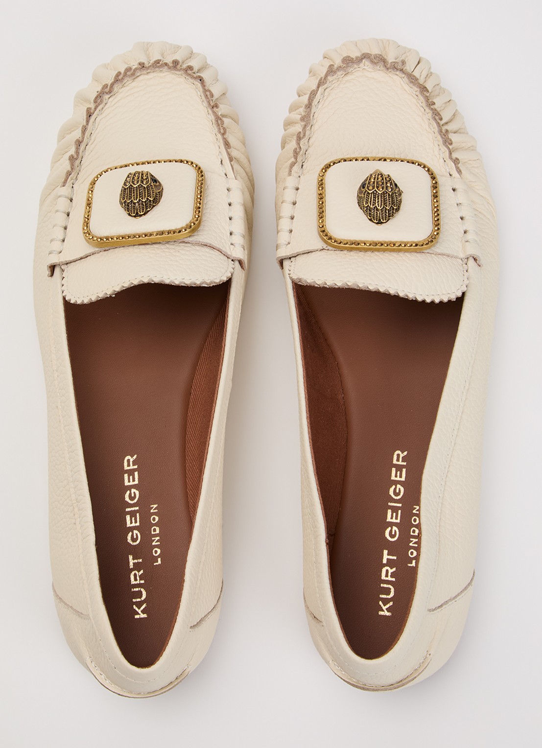 Kurt Geiger Pimlico loafer van leer - detail 4 creme