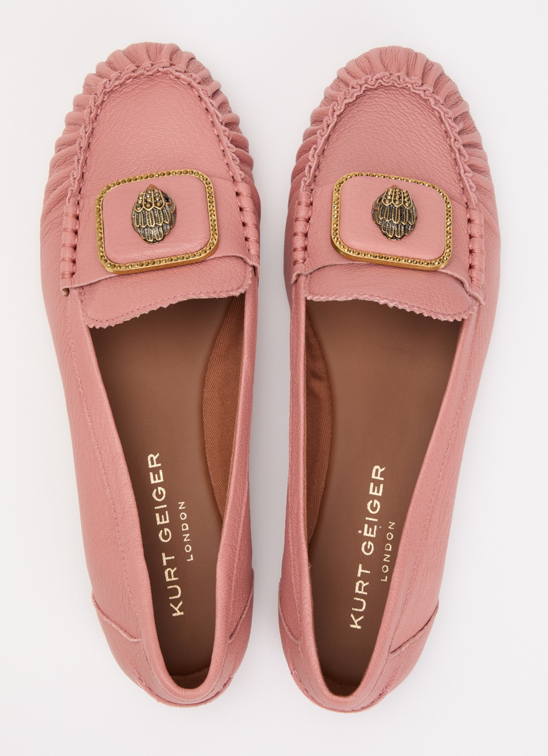 Kurt Geiger Pimlico loafer van leer - detail 3 oudroze