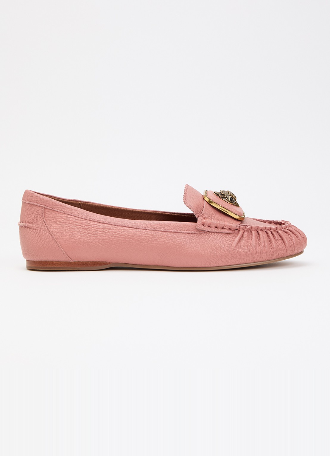 Kurt Geiger Pimlico loafer van leer - voorkant oudroze