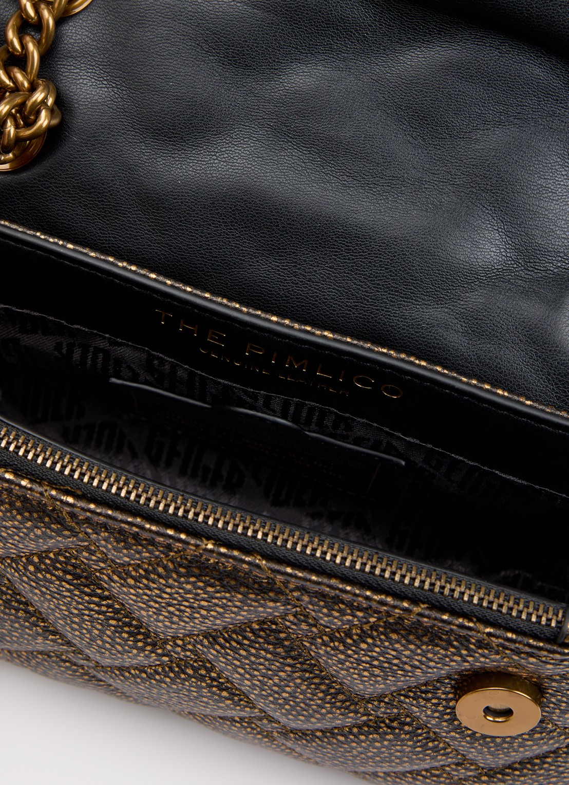 Kurt Geiger Pimlico schoudertas van leer - detail 3 goud