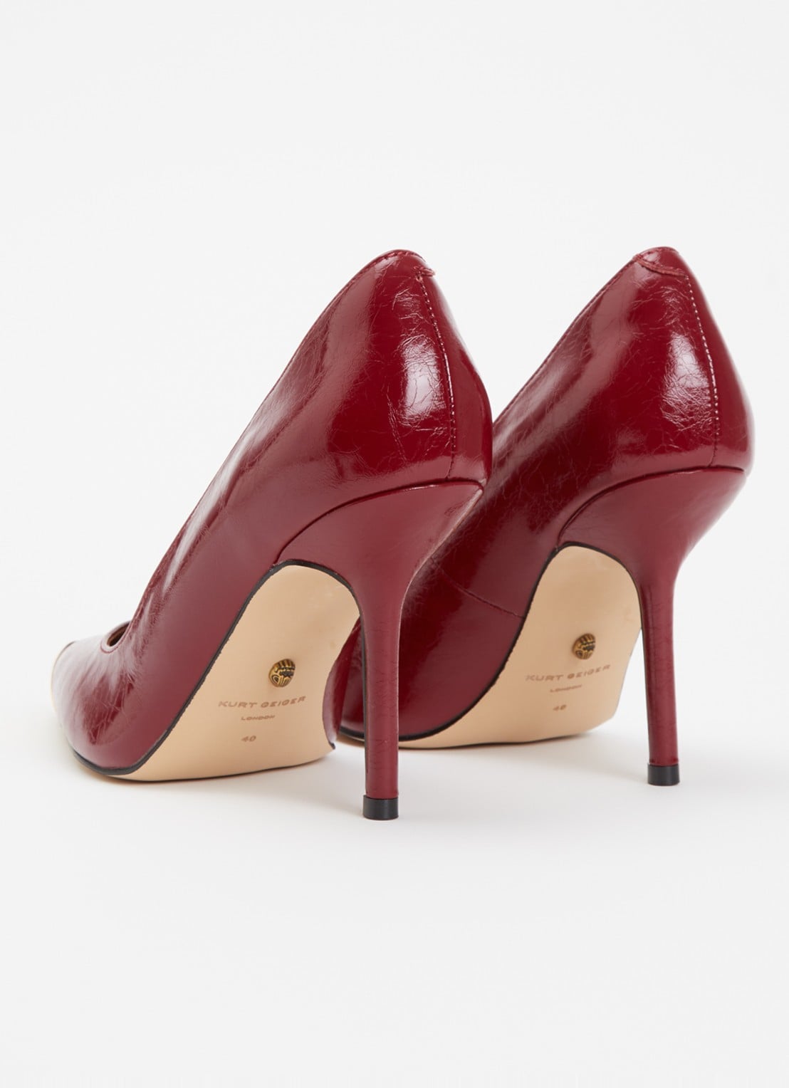 Kurt Geiger Regent Point pump van leer - achterkant 2 bordeauxrood