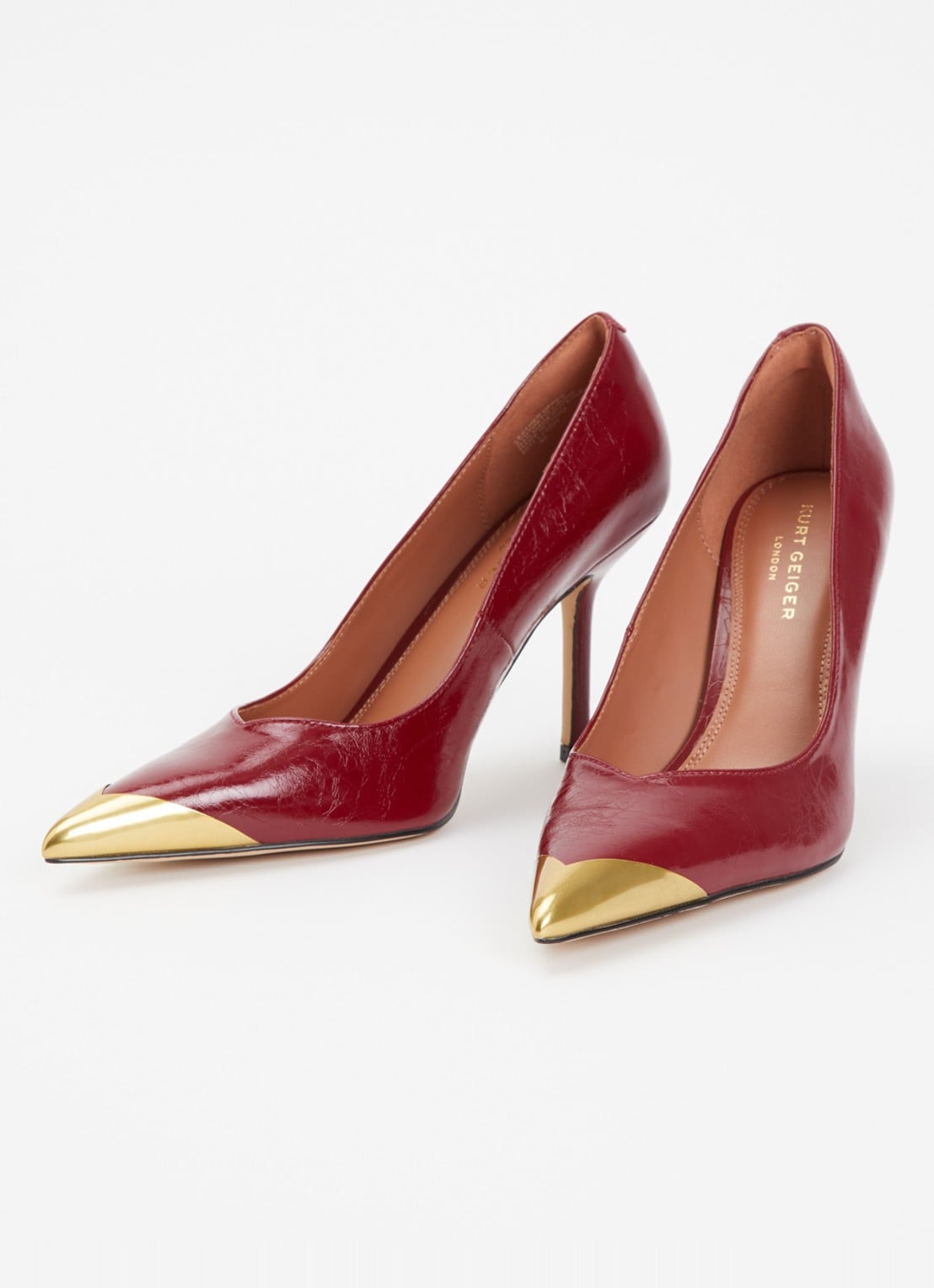 Kurt Geiger Regent Point pump van leer - detail 3 bordeauxrood