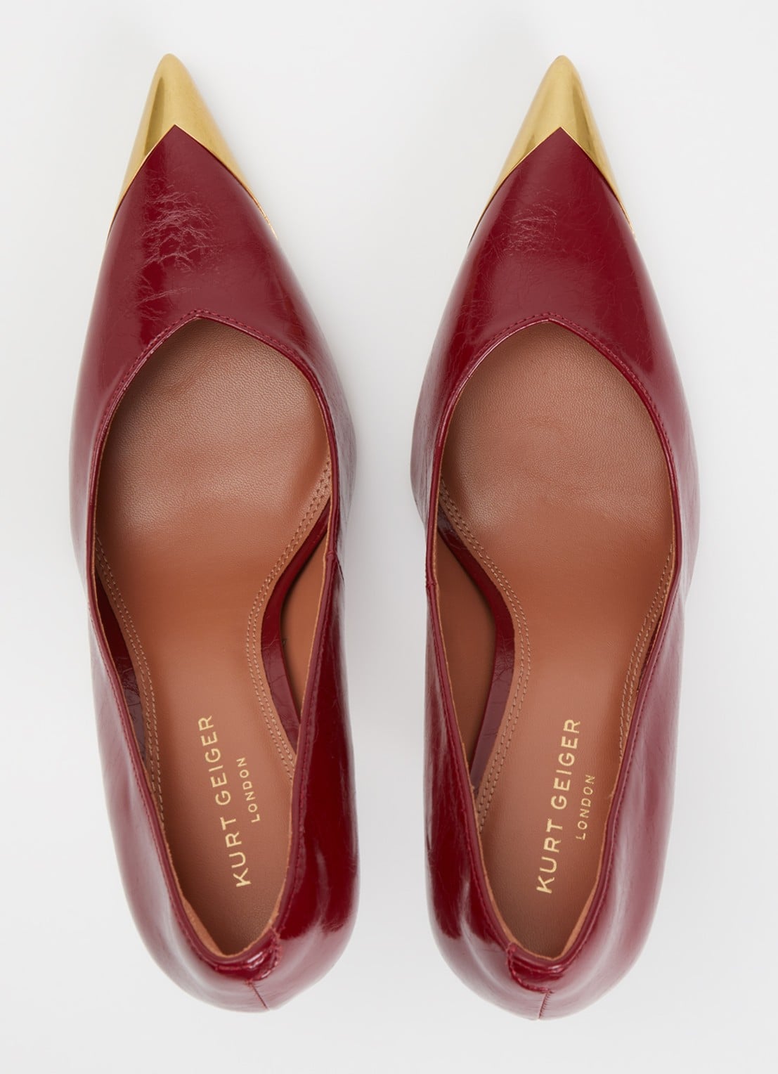 Kurt Geiger Regent Point pump van leer - detail 4 bordeauxrood