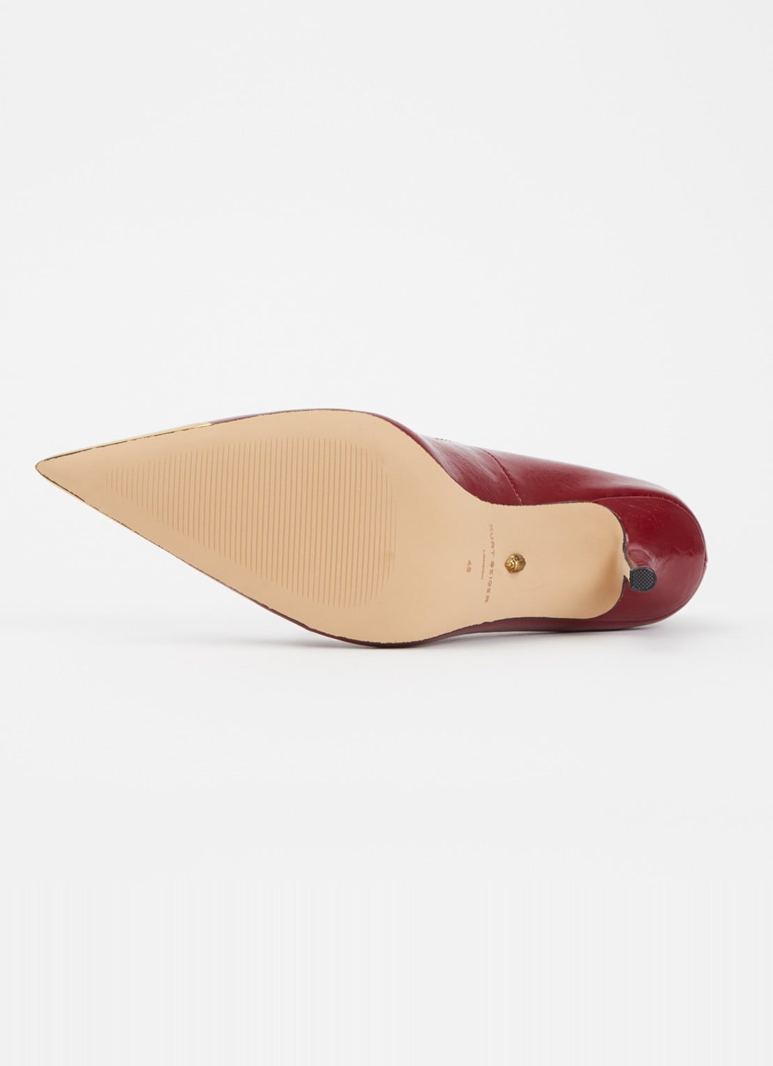 Kurt Geiger Regent Point pump van leer - detail 5 bordeauxrood
