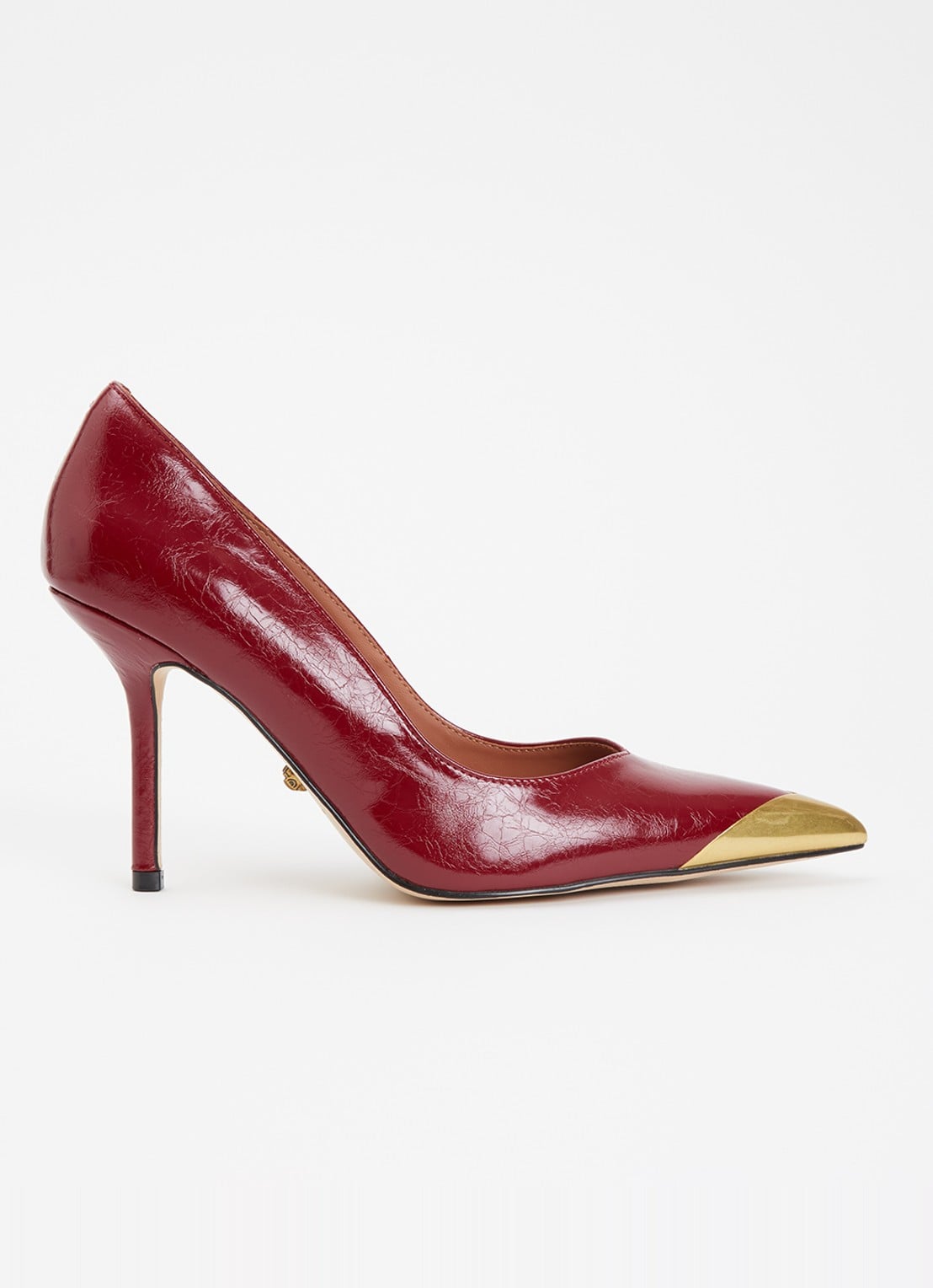 Kurt Geiger Regent Point pump van leer - voorkant bordeauxrood