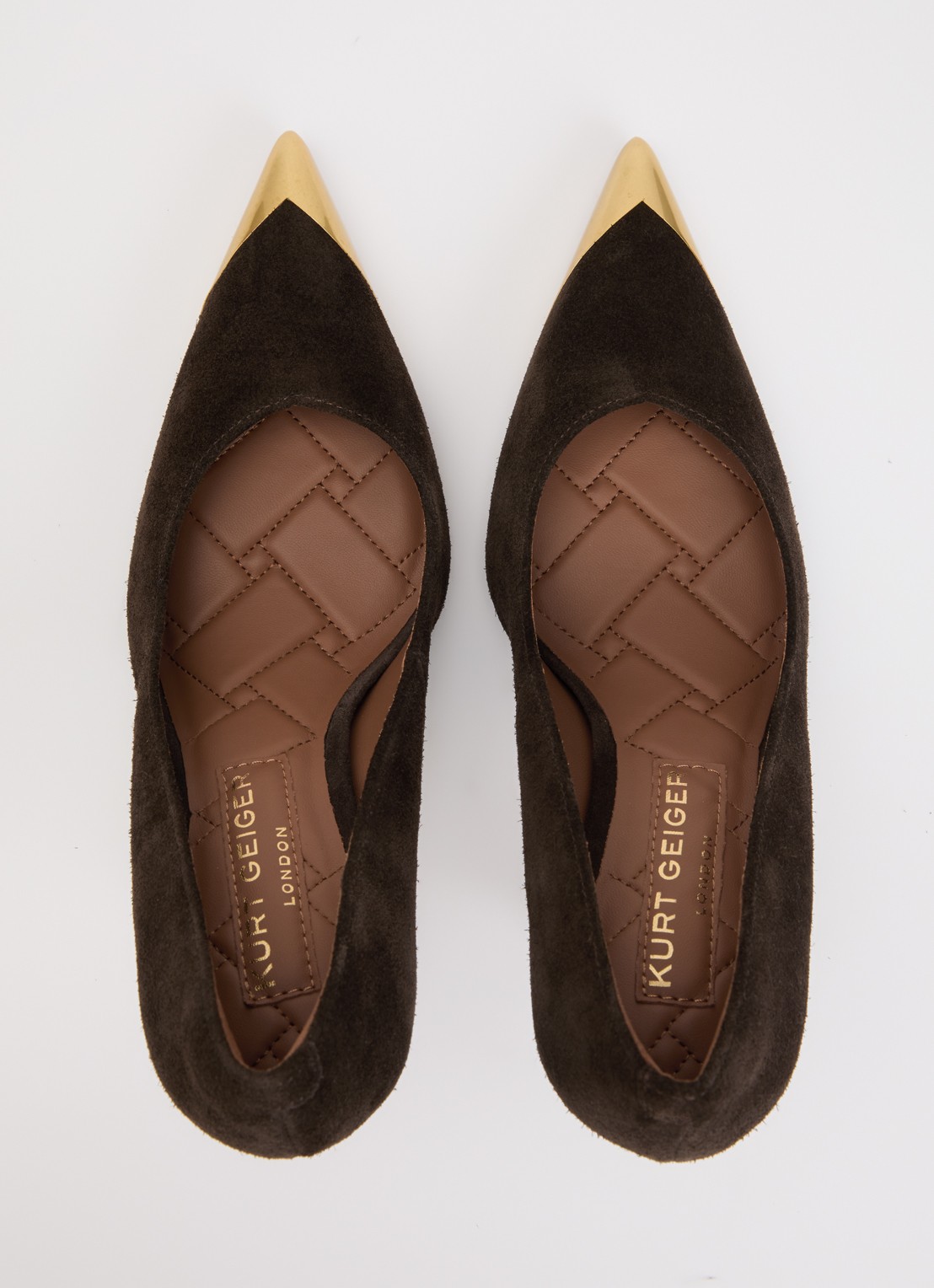 Kurt Geiger Regent Point pump van suède - detail 3 donkerbruin