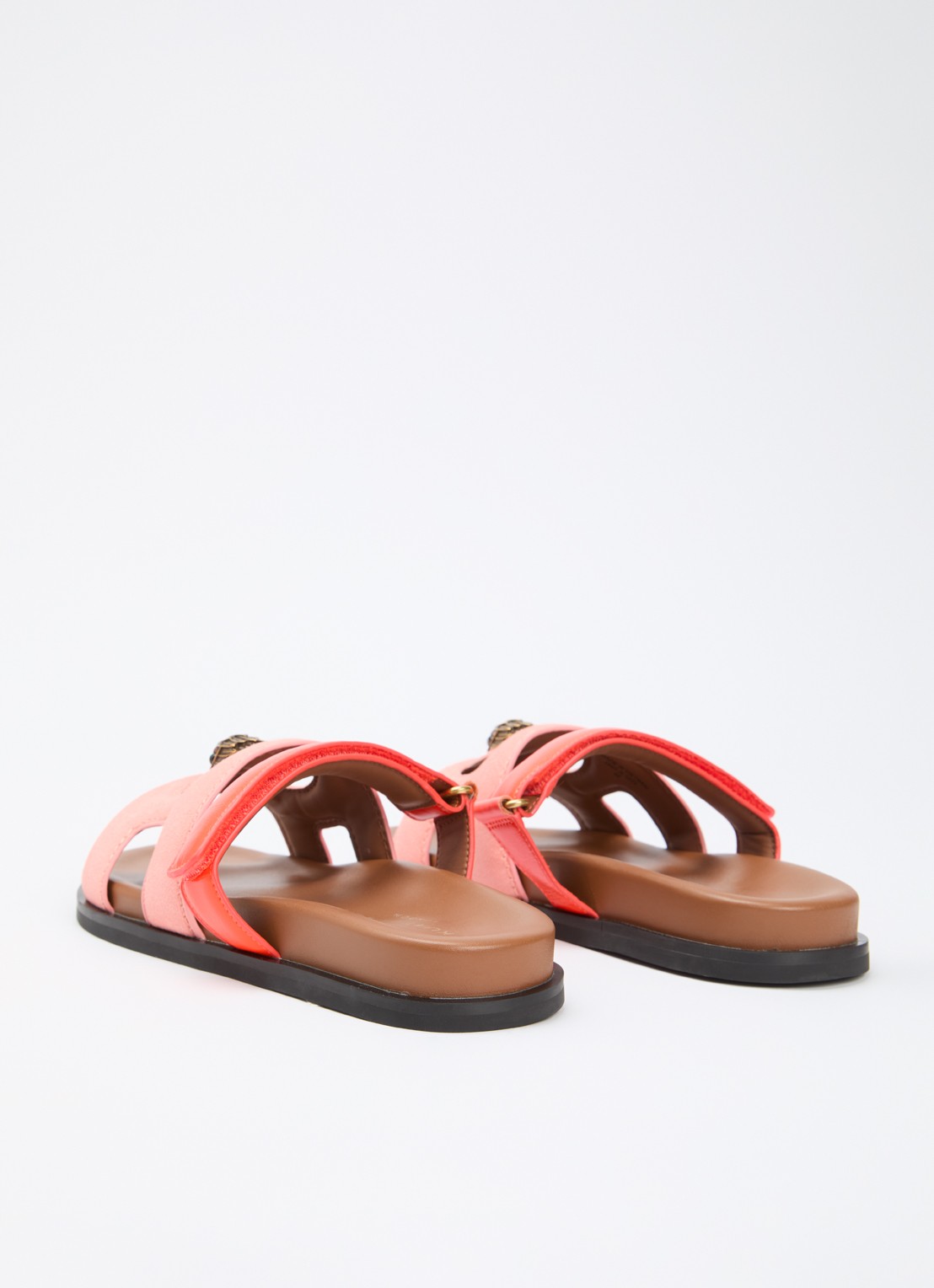Kurt Geiger Sandaal van suède met details van leer - achterkant 5 koraalroze