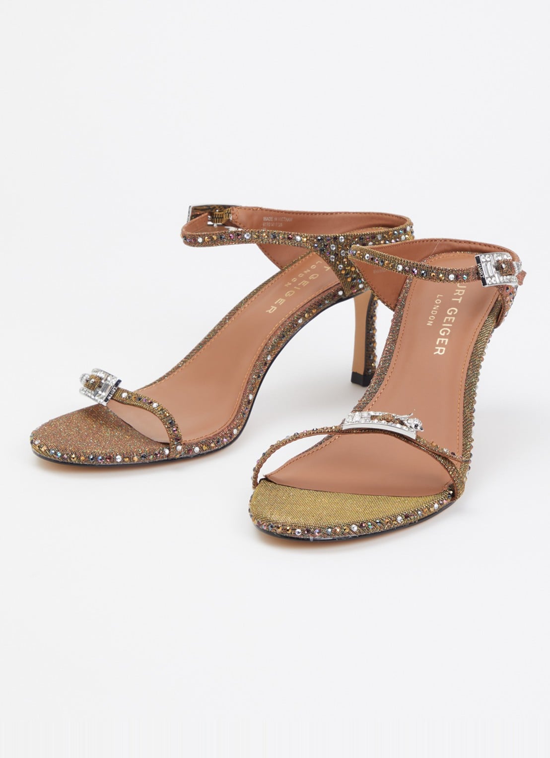 Kurt Geiger Sandalette met strass en gespdetail - detail brons
