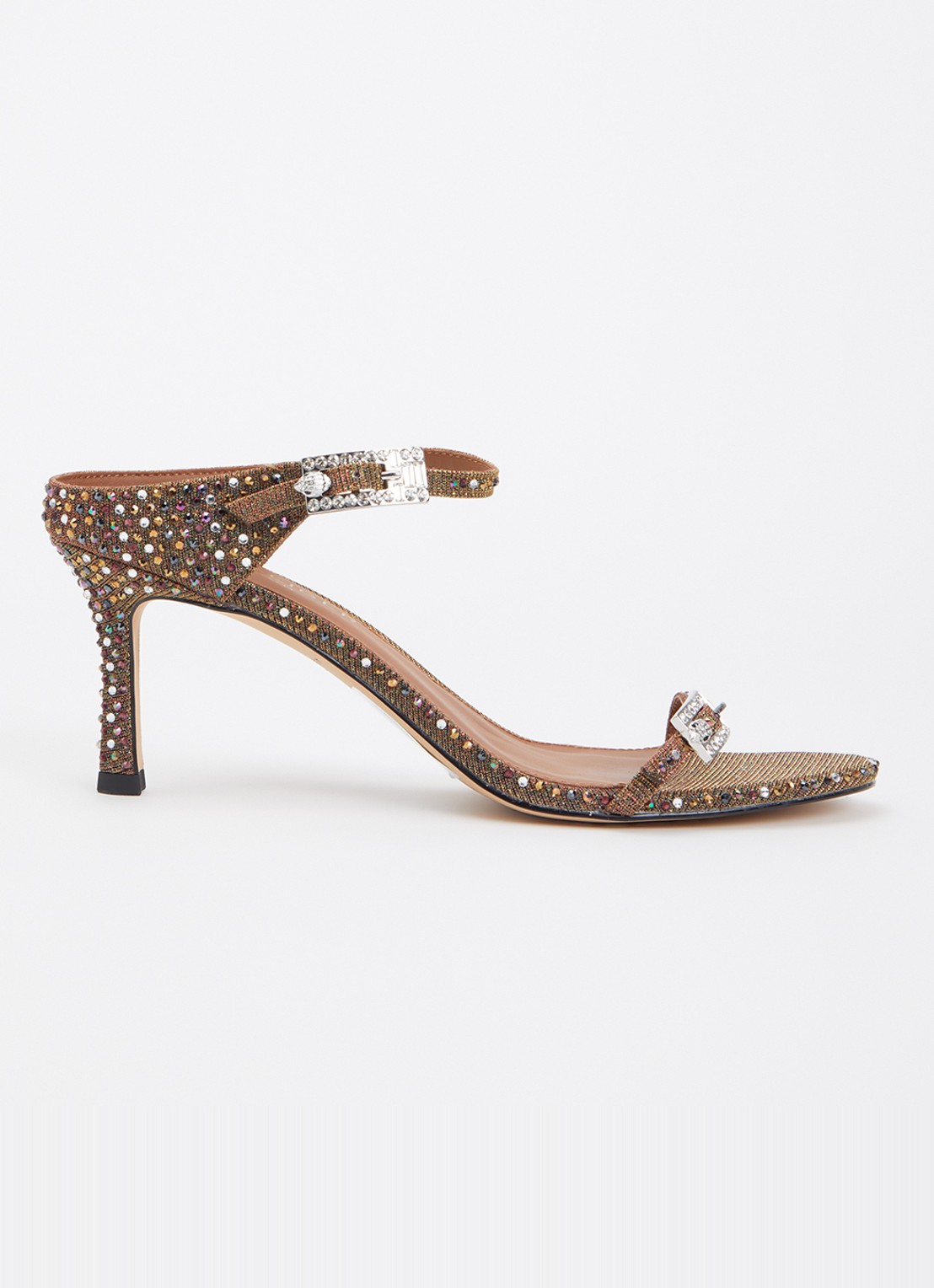 Kurt Geiger Sandalette met strass en gespdetail - voorkant 4 brons