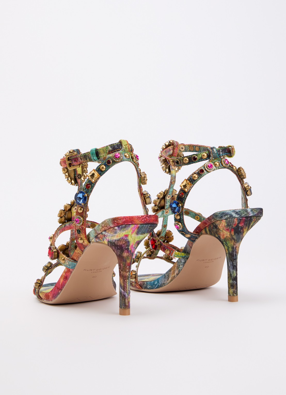 Kurt Geiger Sandalette met strass en studs  - achterkant 4 multicolor